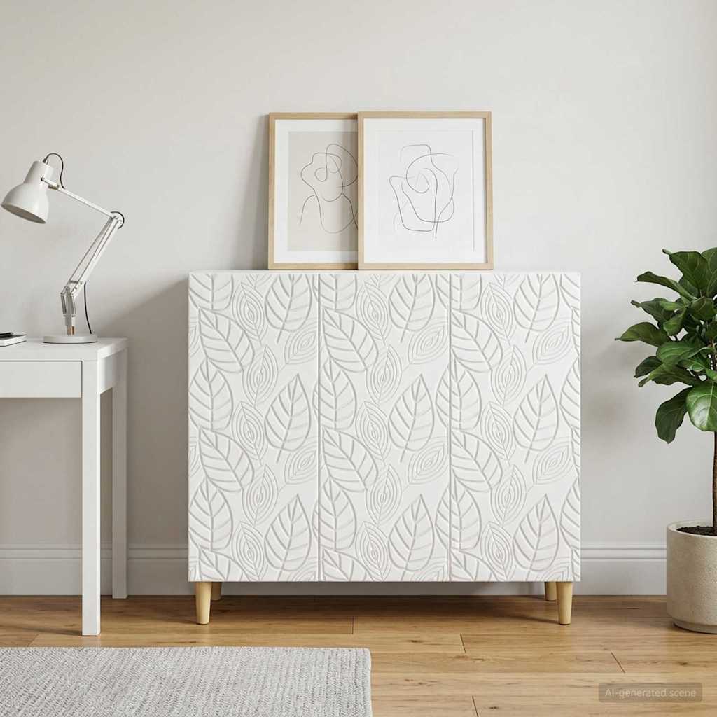Dressoir Wit 89 x 34,5 x 80 cm Bewerkt hout is nu te koop bij PeponiXL, paradijselijk wonen!