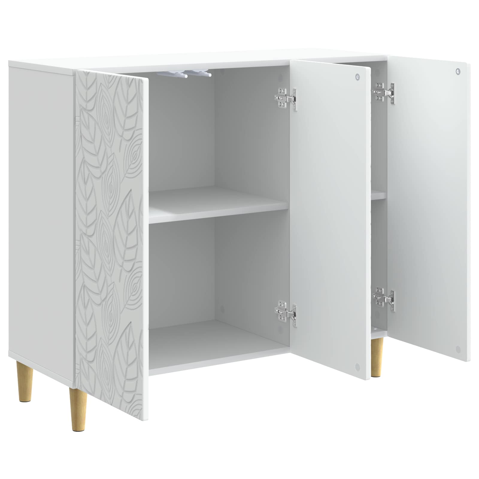 Dressoir Wit 89 x 34,5 x 80 cm Bewerkt hout is nu te koop bij PeponiXL, paradijselijk wonen!