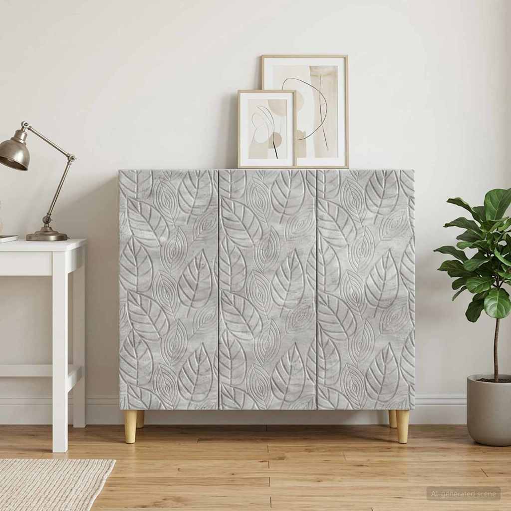 Dressoir Betongrijs 89 x 34,5 x 80 cm Bewerkt hout is nu te koop bij PeponiXL, paradijselijk wonen!