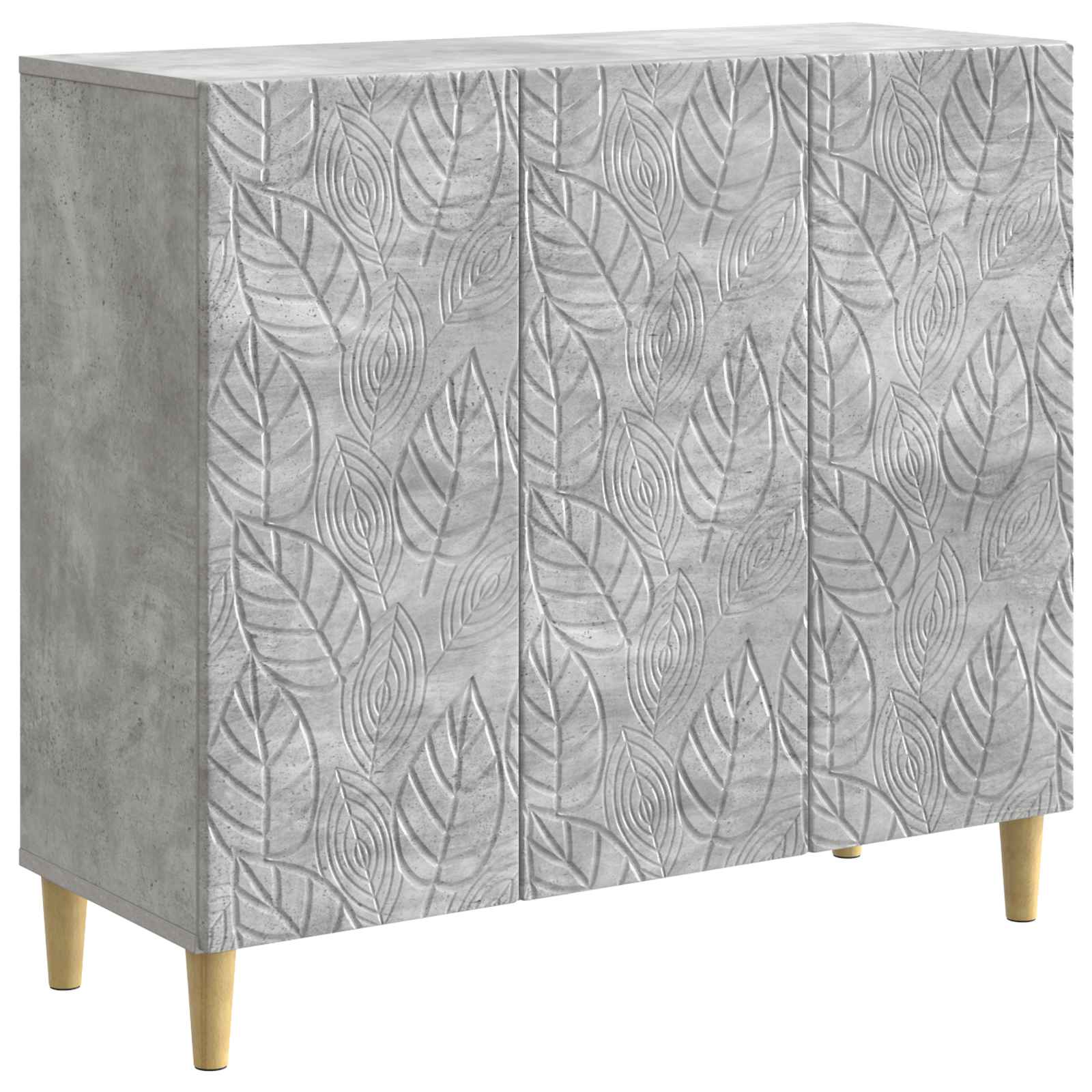 Dressoir Betongrijs 89 x 34,5 x 80 cm Bewerkt hout is nu te koop bij PeponiXL, paradijselijk wonen!