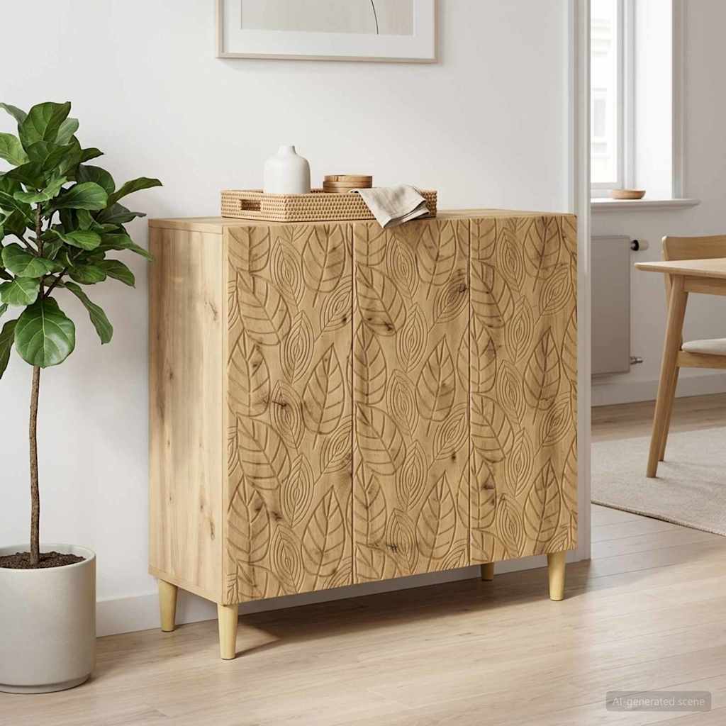 Dressoir Artisanaal eiken 89 x 34,5 x 80 cm Bewerkt hout is nu te koop bij PeponiXL, paradijselijk wonen!