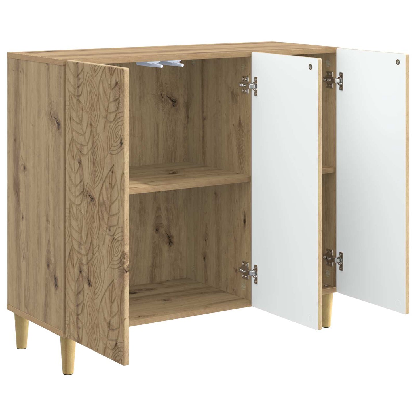 Dressoir Artisanaal eiken 89 x 34,5 x 80 cm Bewerkt hout is nu te koop bij PeponiXL, paradijselijk wonen!