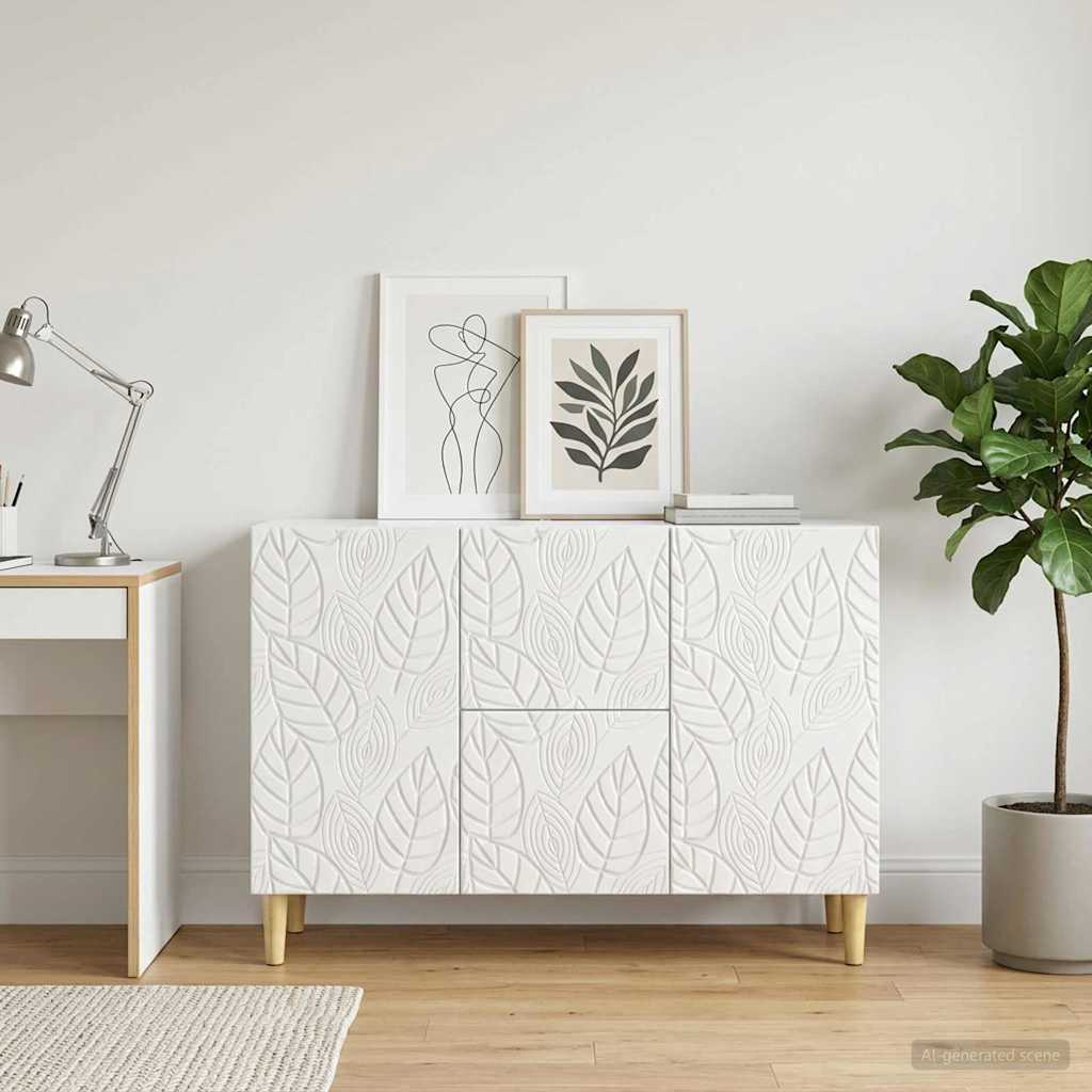 Dressoir Hoogglans Wit 89 x 34,5 x 60 cm Bewerkt hout is nu te koop bij PeponiXL, paradijselijk wonen!
