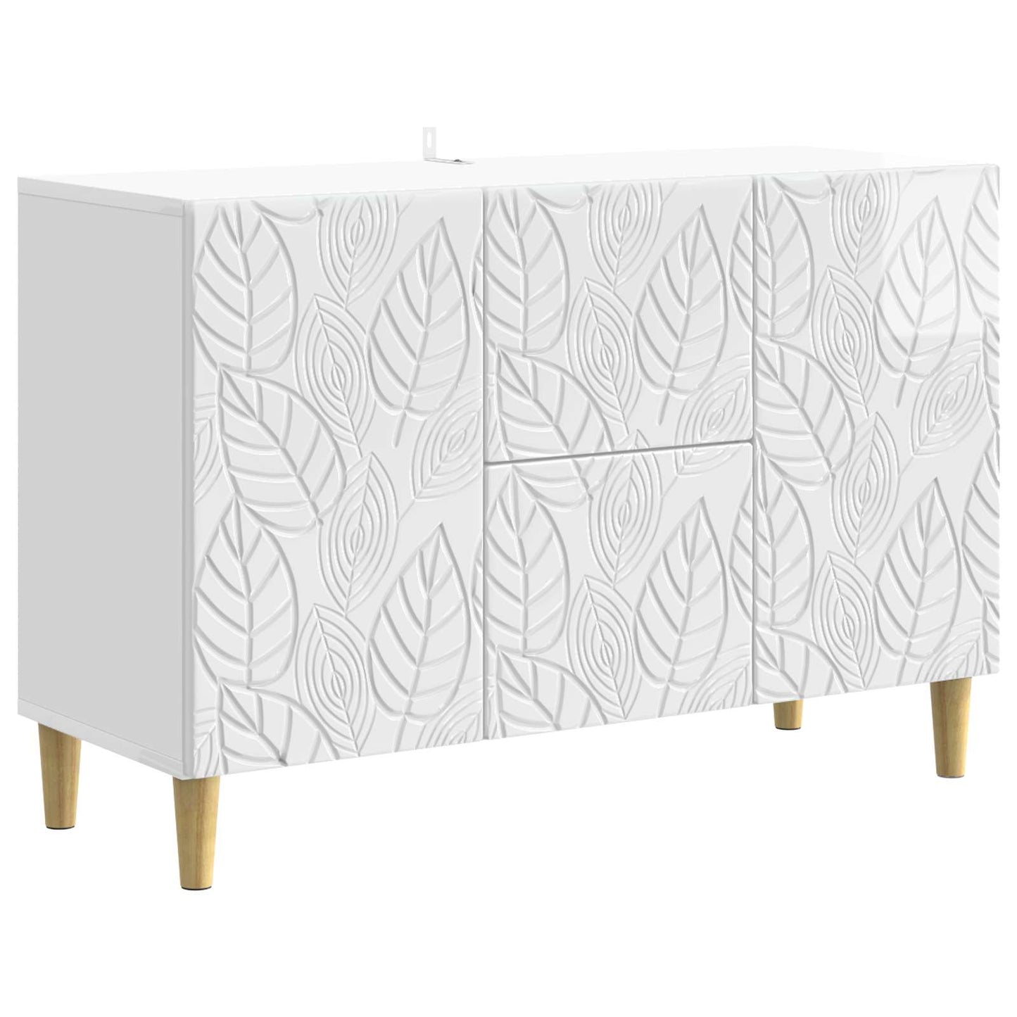 Dressoir Hoogglans Wit 89 x 34,5 x 60 cm Bewerkt hout is nu te koop bij PeponiXL, paradijselijk wonen!