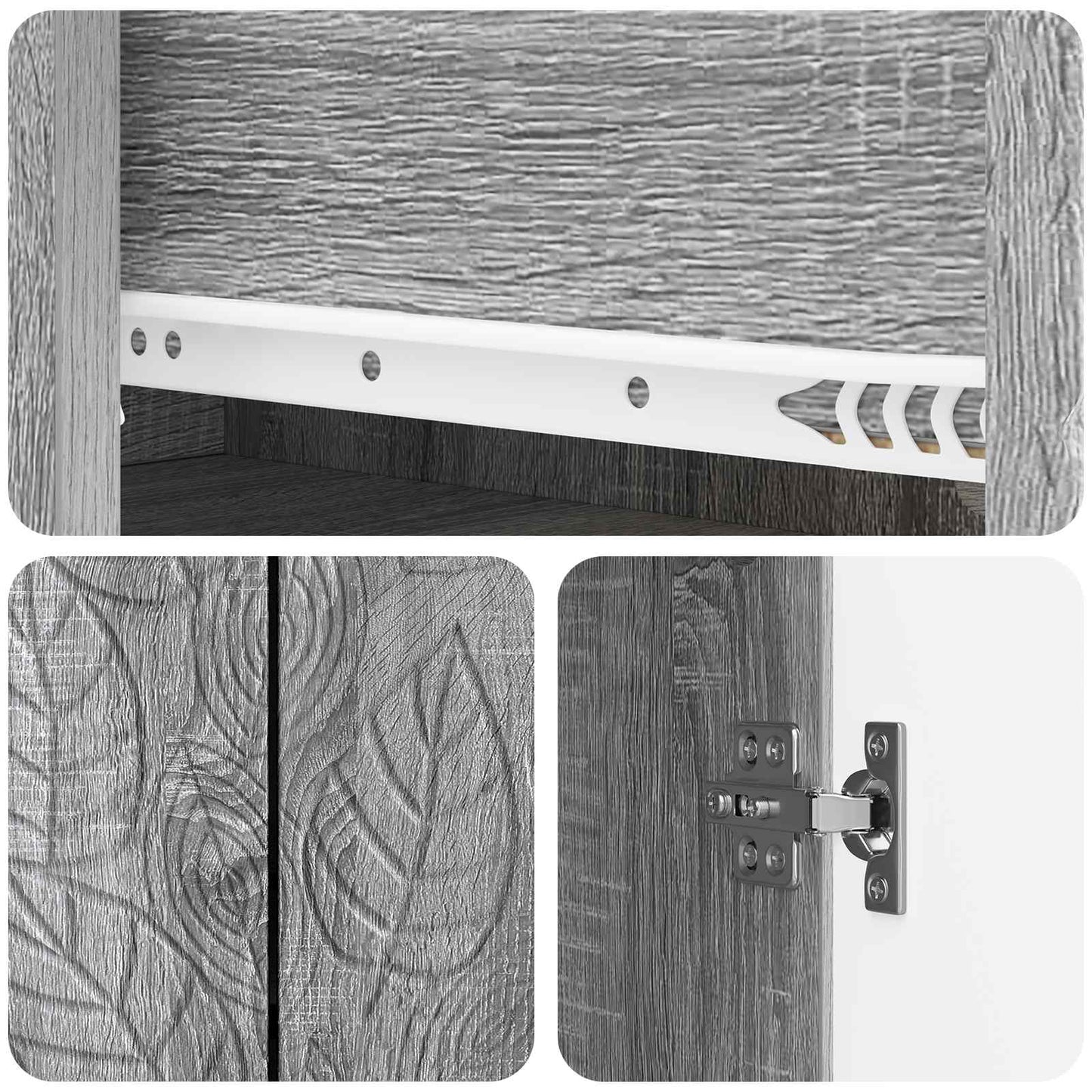 Dressoir Grijs Sonoma 89 x 34,5 x 60 cm Bewerkt hout is nu te koop bij PeponiXL, paradijselijk wonen!