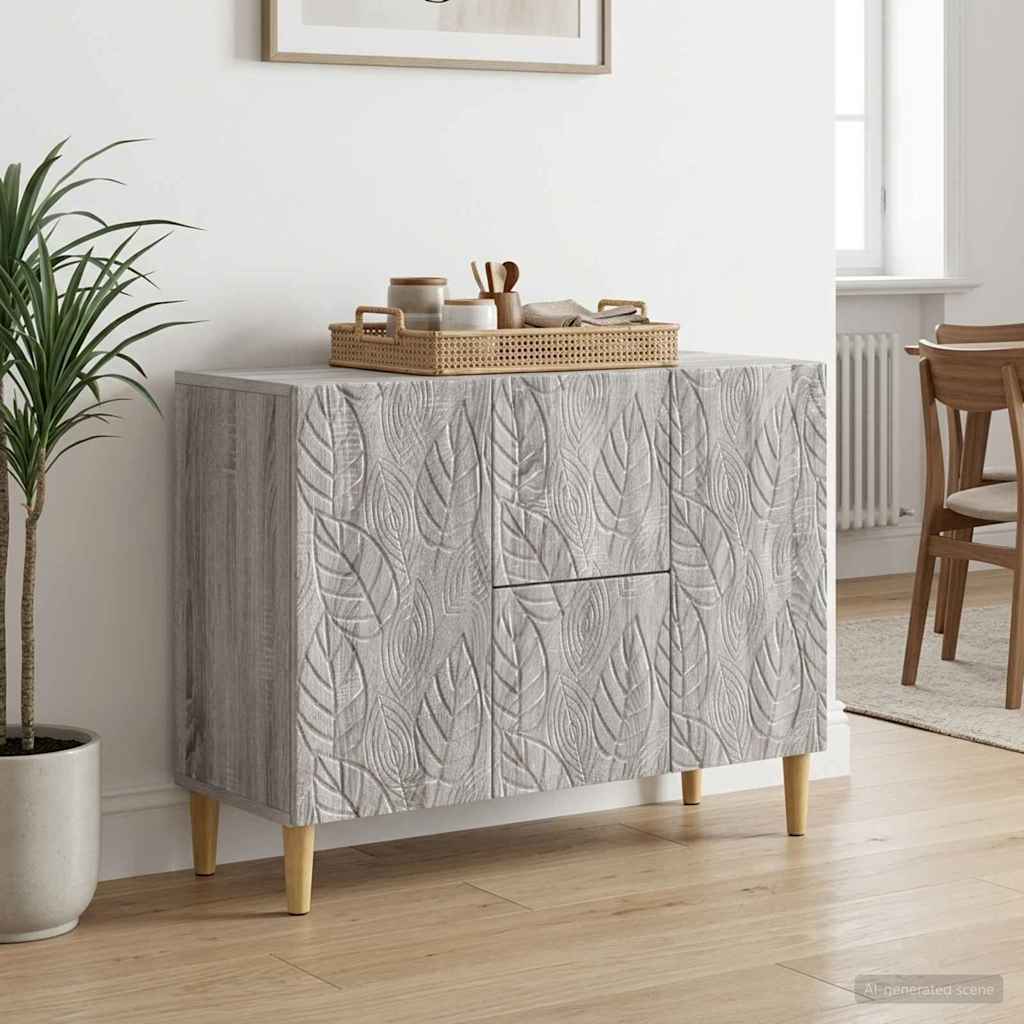 Dressoir Grijs Sonoma 89 x 34,5 x 60 cm Bewerkt hout is nu te koop bij PeponiXL, paradijselijk wonen!