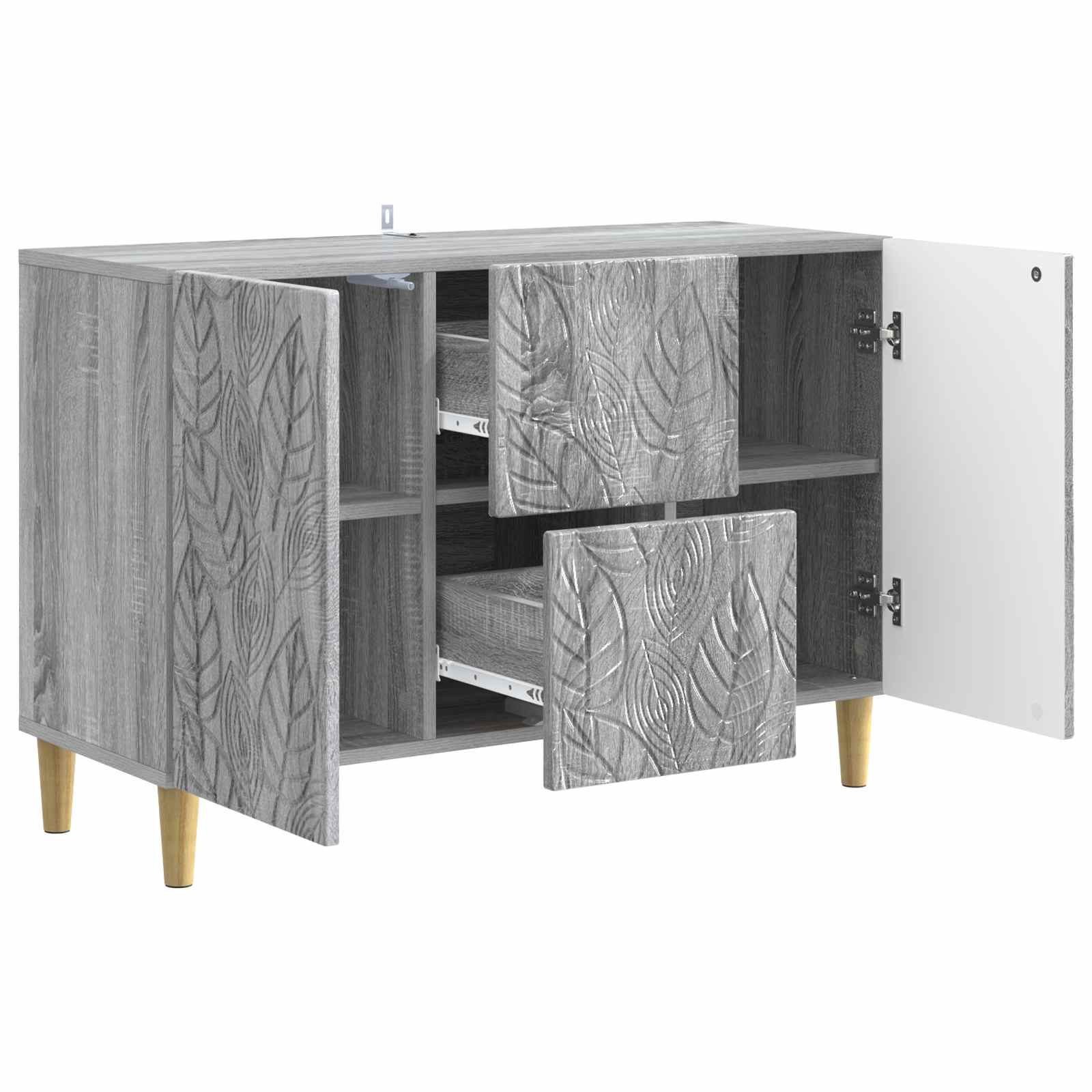 Dressoir Grijs Sonoma 89 x 34,5 x 60 cm Bewerkt hout is nu te koop bij PeponiXL, paradijselijk wonen!