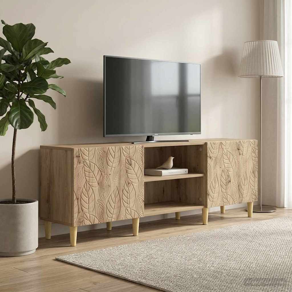 TV-kast 150 x 31 x 50 cm Artisanaal eiken Bewerkt hout is nu te koop bij PeponiXL, paradijselijk wonen!