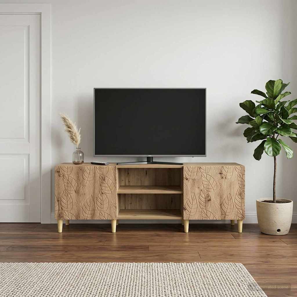 TV-kast 150 x 31 x 50 cm Artisanaal eiken Bewerkt hout is nu te koop bij PeponiXL, paradijselijk wonen!
