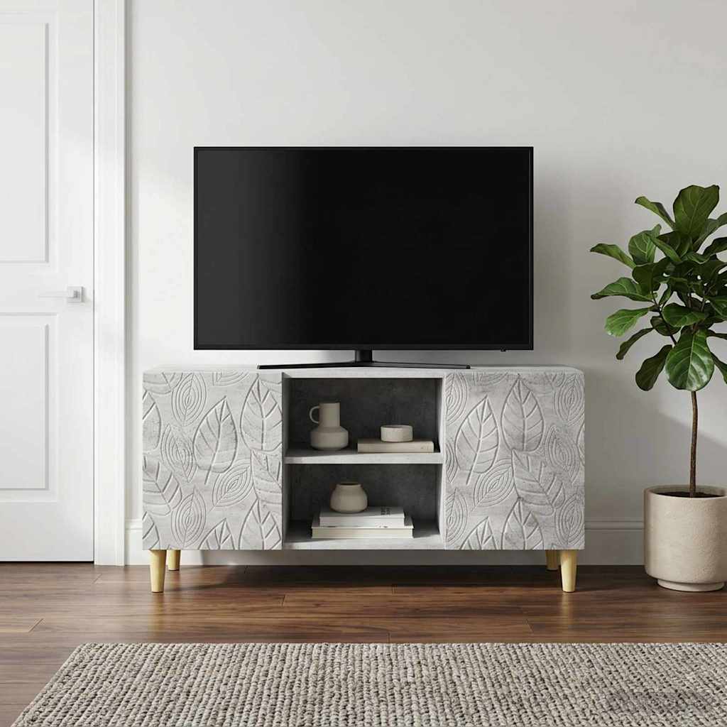 TV-kast 102 x 34,5 x 50 cm Betongrijs Bewerkt hout is nu te koop bij PeponiXL, paradijselijk wonen!