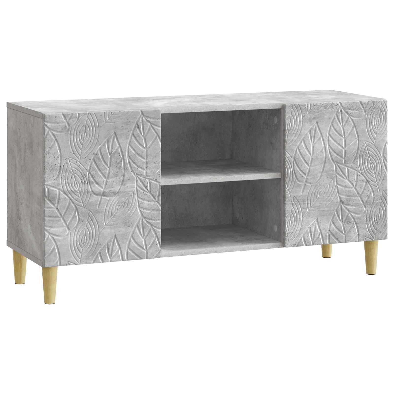TV-kast 102 x 34,5 x 50 cm Betongrijs Bewerkt hout is nu te koop bij PeponiXL, paradijselijk wonen!