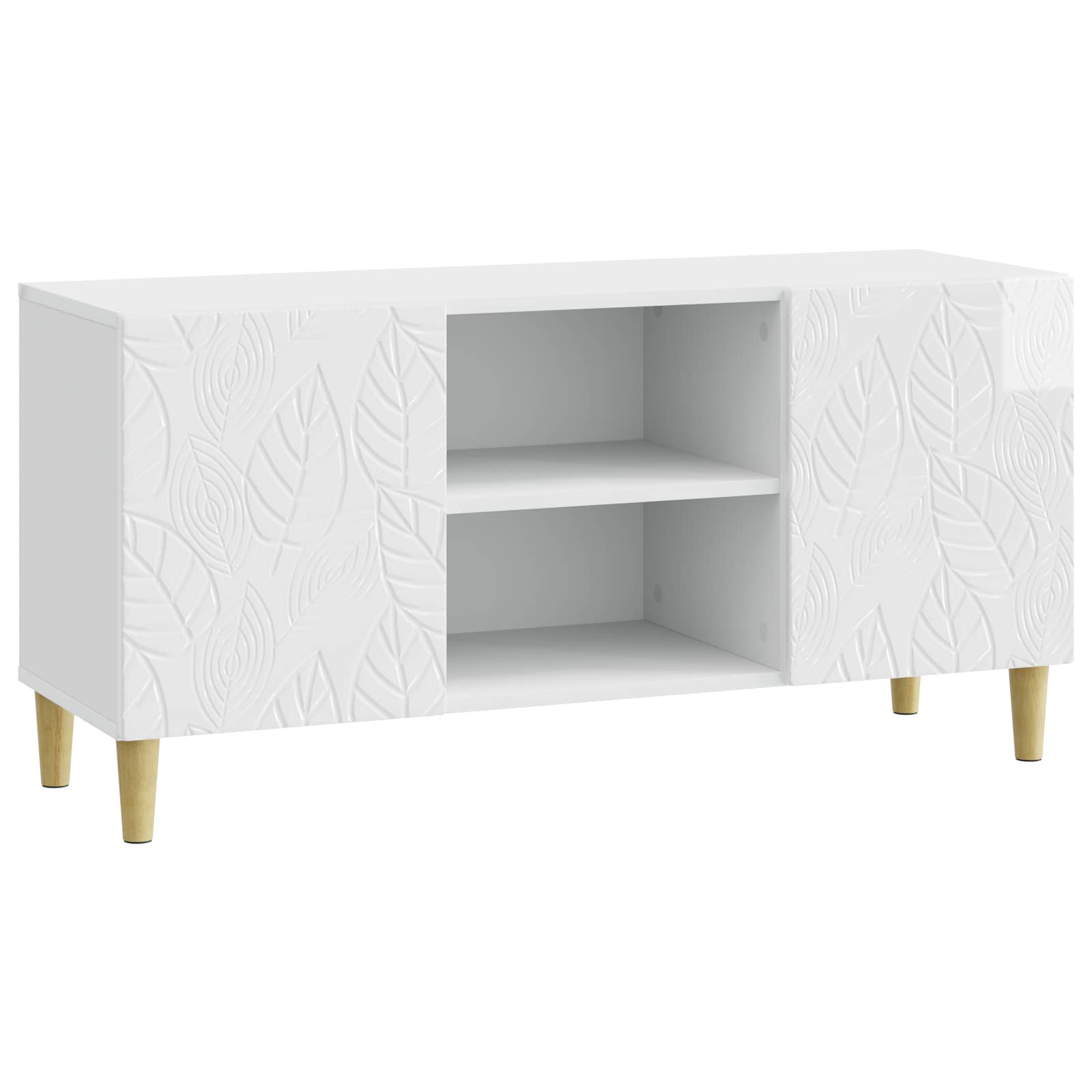 TV-kast 102 x 34,5 x 50 cm Hoogglans Wit Bewerkt hout is nu te koop bij PeponiXL, paradijselijk wonen!