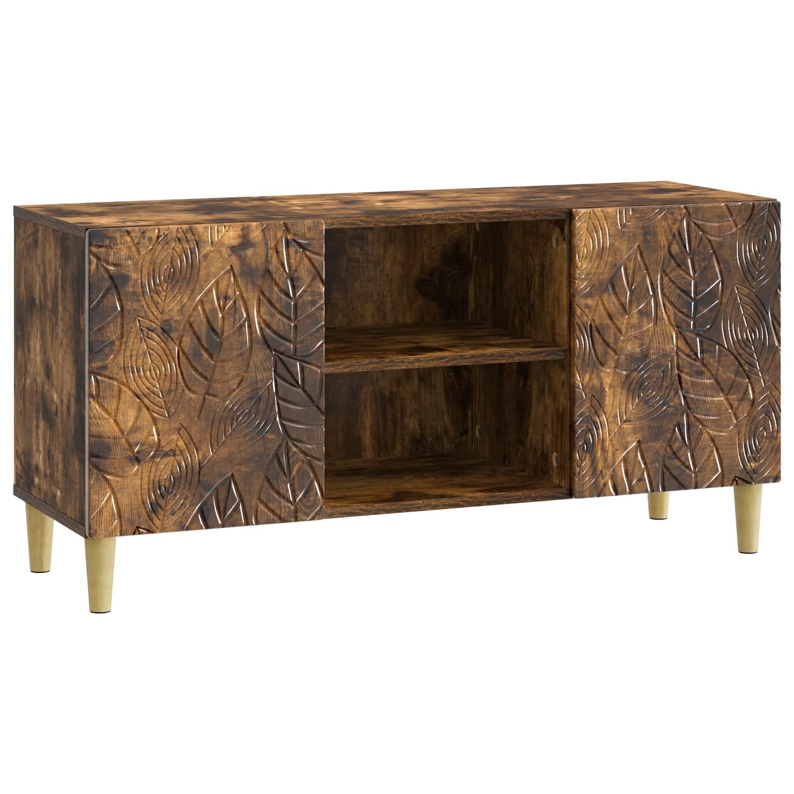 TV-kast 102 x 34,5 x 50 cm Gerookt eiken Bewerkt hout is nu te koop bij PeponiXL, paradijselijk wonen!