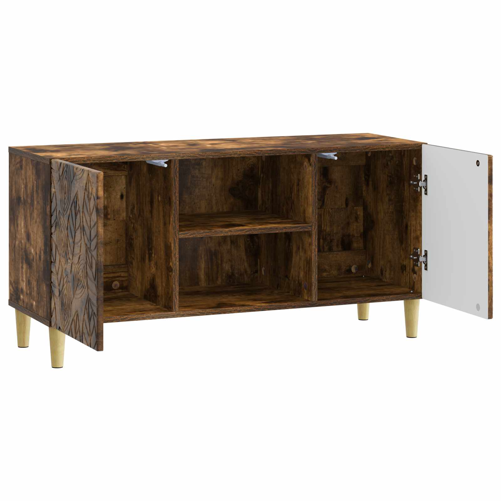 TV-kast 102 x 34,5 x 50 cm Gerookt eiken Bewerkt hout is nu te koop bij PeponiXL, paradijselijk wonen!