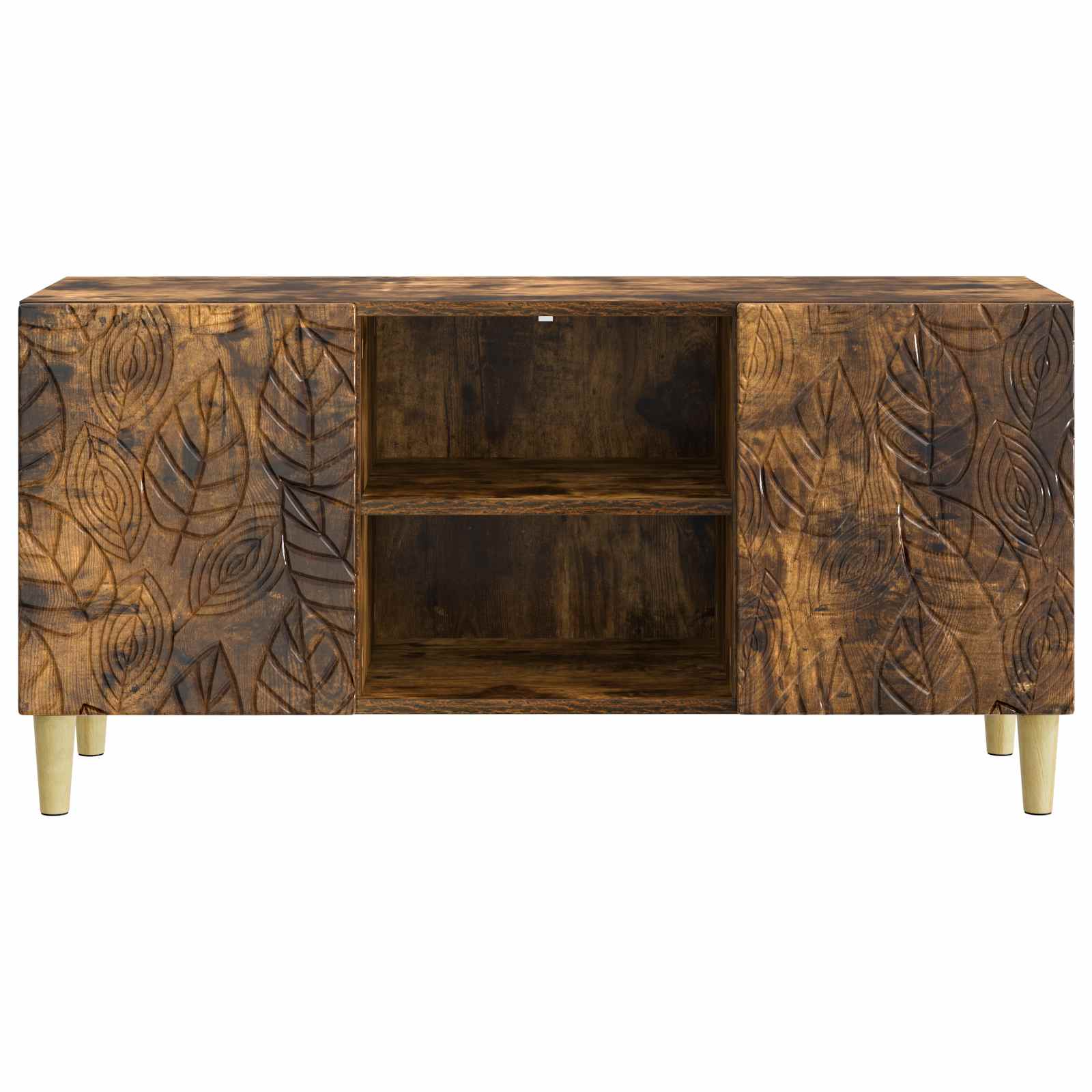 TV-kast 102 x 34,5 x 50 cm Gerookt eiken Bewerkt hout is nu te koop bij PeponiXL, paradijselijk wonen!