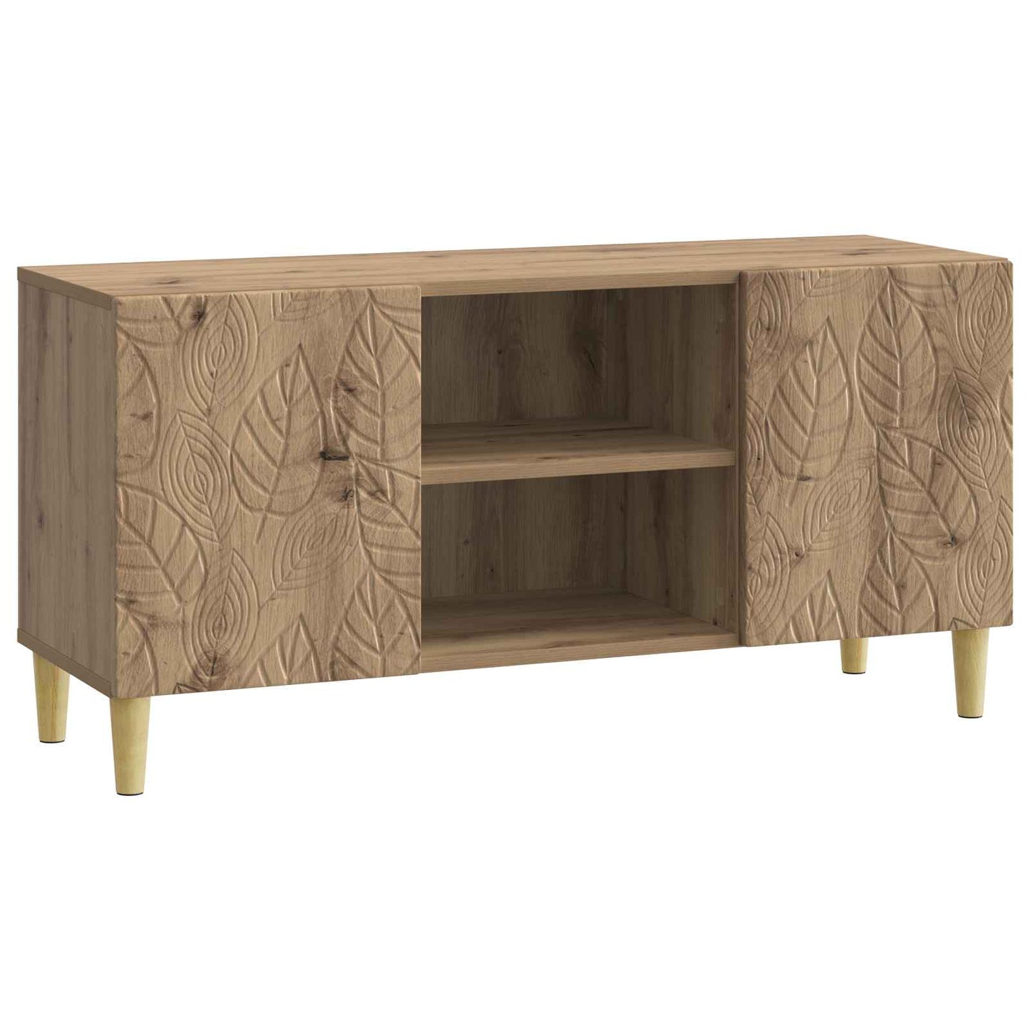 TV-kast 102 x 34,5 x 50 cm Artisanaal eiken Bewerkt hout is nu te koop bij PeponiXL, paradijselijk wonen!