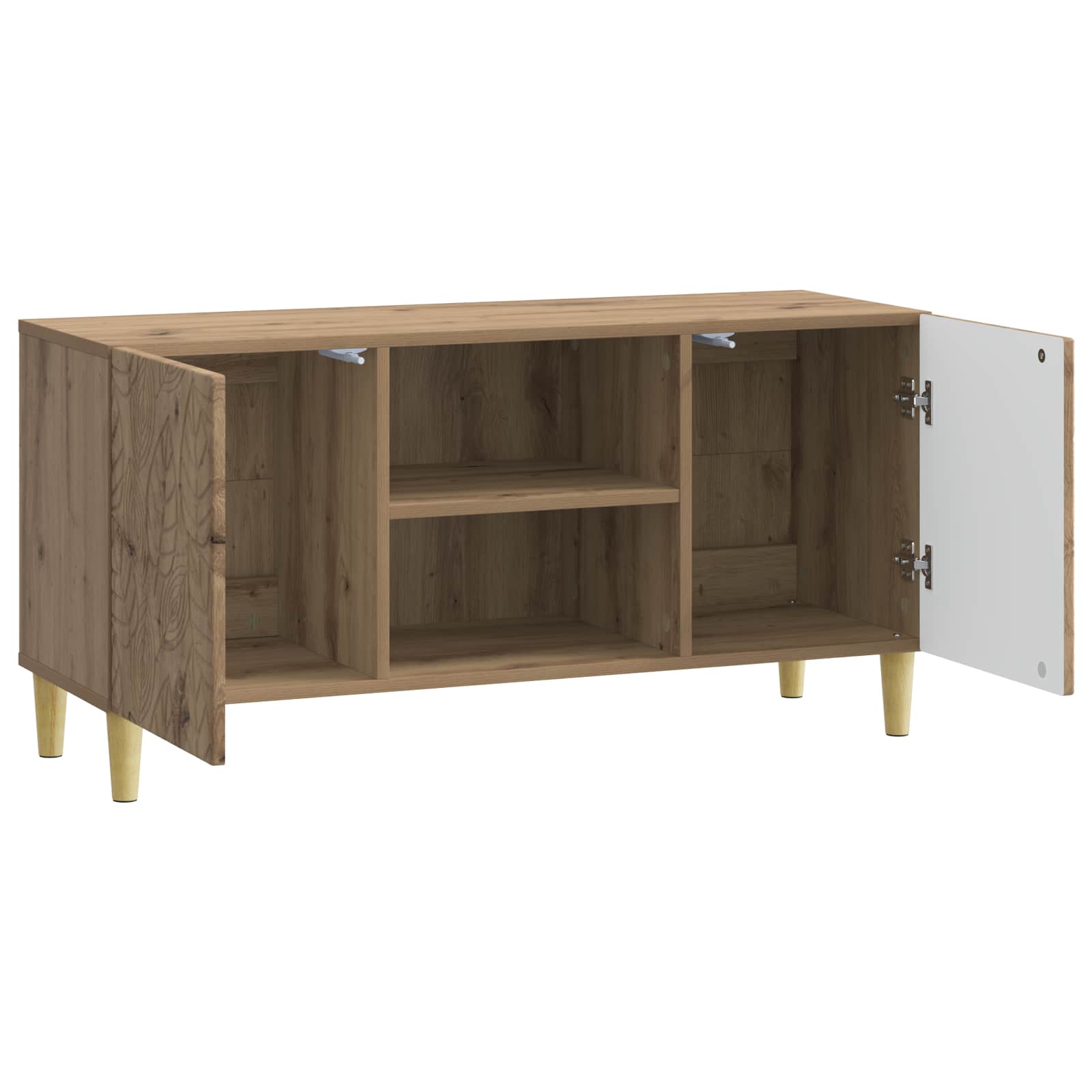 TV-kast 102 x 34,5 x 50 cm Artisanaal eiken Bewerkt hout is nu te koop bij PeponiXL, paradijselijk wonen!