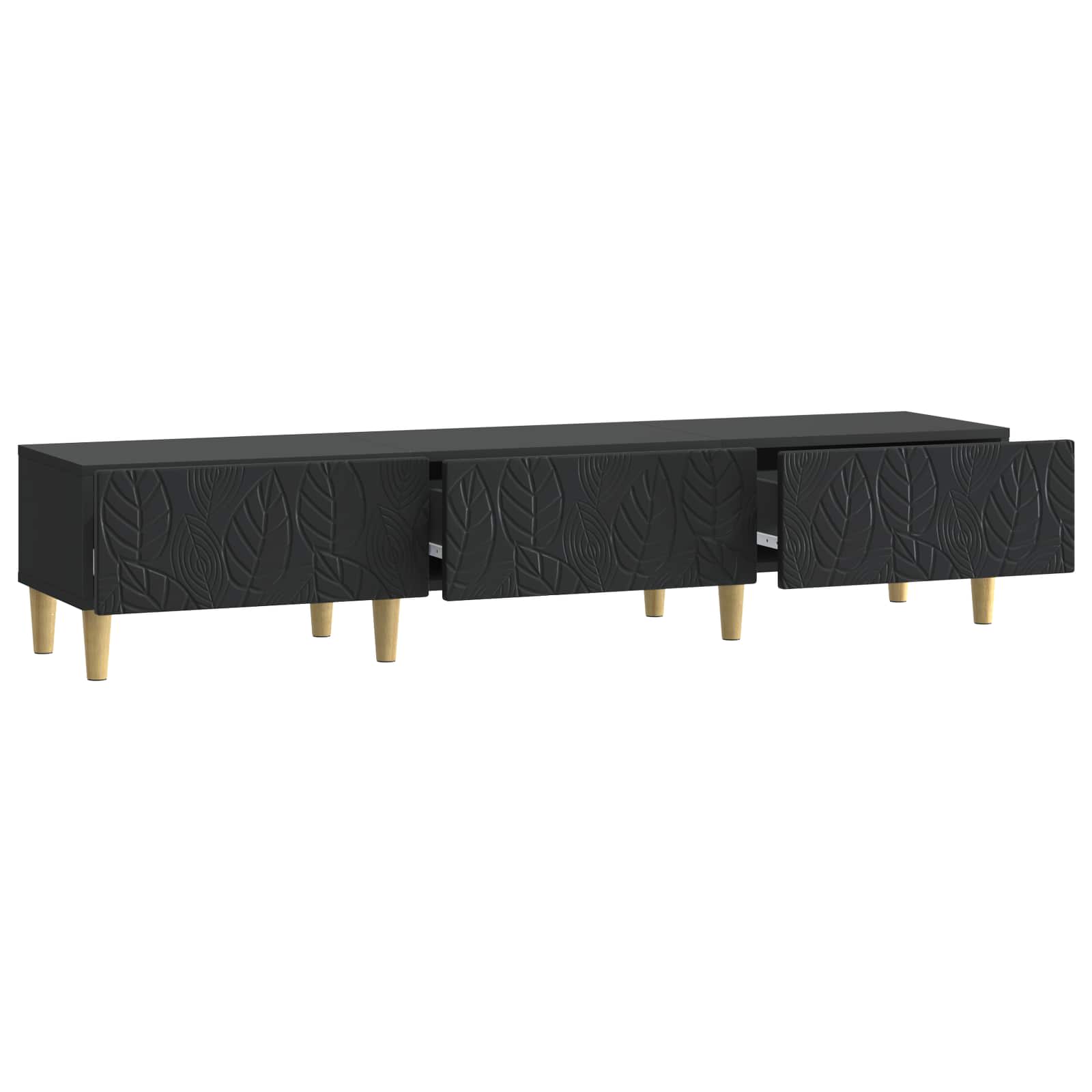 TV-kast 147 x 34,5 x 30 cm Zwart Bewerkt hout is nu te koop bij PeponiXL, paradijselijk wonen!