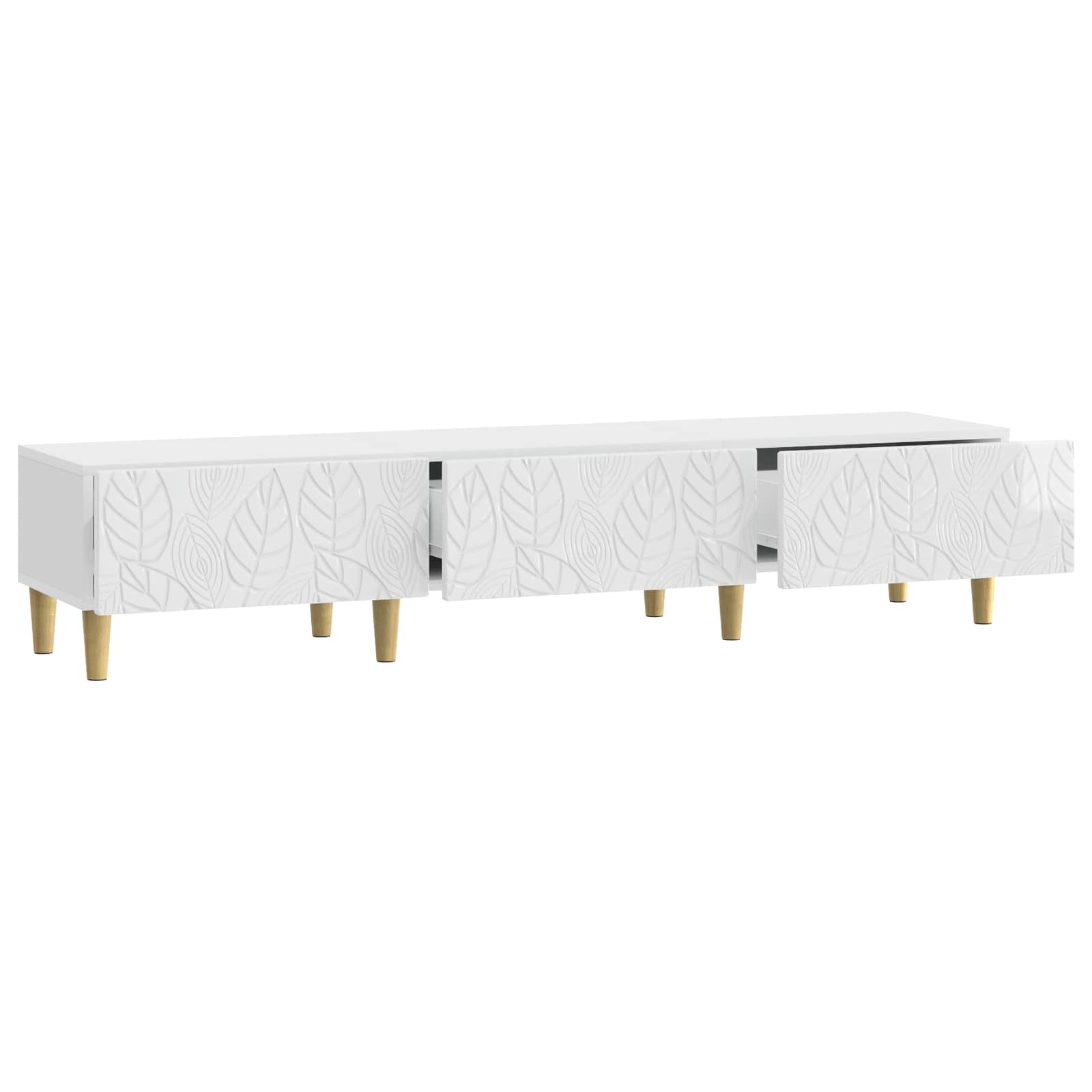 TV-kast 147 x 34,5 x 30 cm Hoogglans Wit Bewerkt hout is nu te koop bij PeponiXL, paradijselijk wonen!