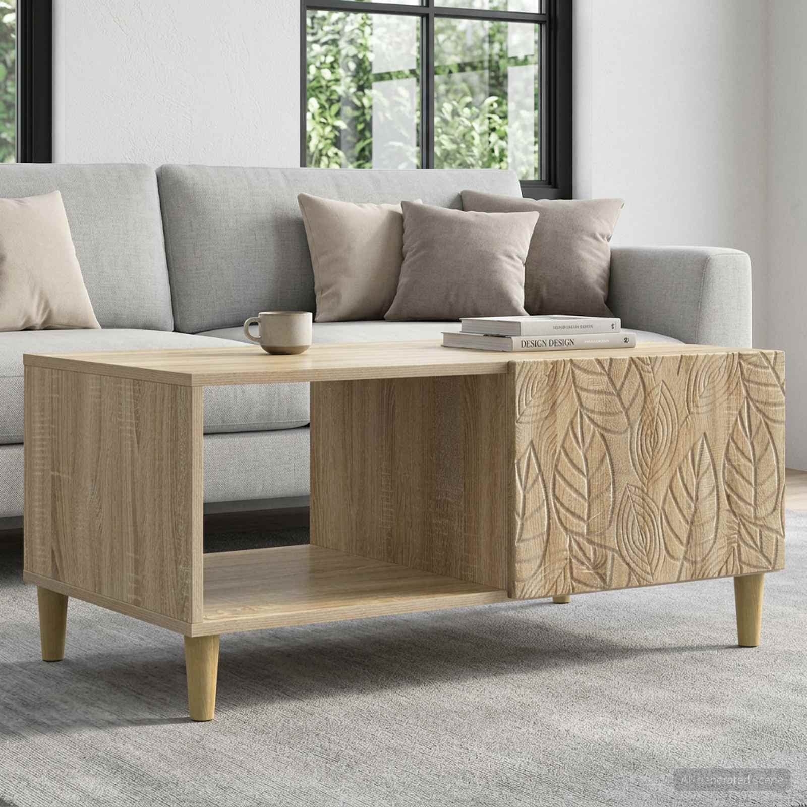 Salontafel Sonoma Eiken 90 x 50 x 40 cm Bewerkt hout is nu te koop bij PeponiXL, paradijselijk wonen!