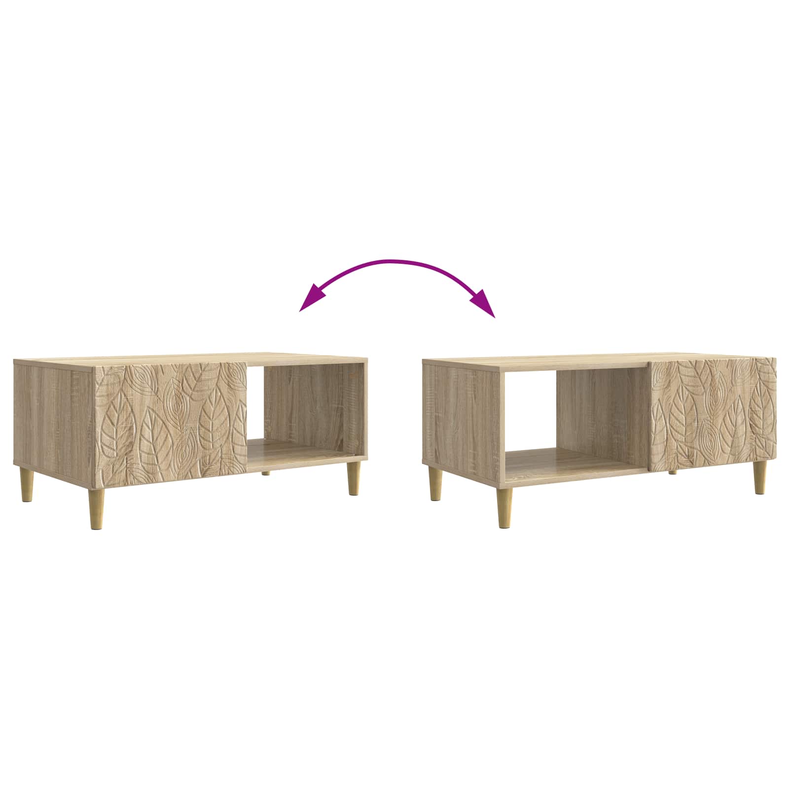 Salontafel Sonoma Eiken 90 x 50 x 40 cm Bewerkt hout is nu te koop bij PeponiXL, paradijselijk wonen!