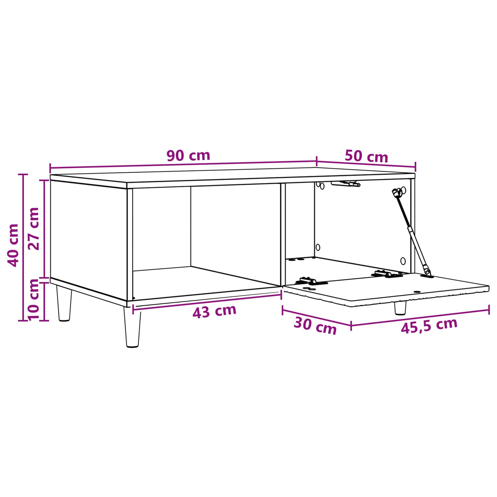 Salontafel Sonoma Eiken 90 x 50 x 40 cm Bewerkt hout is nu te koop bij PeponiXL, paradijselijk wonen!
