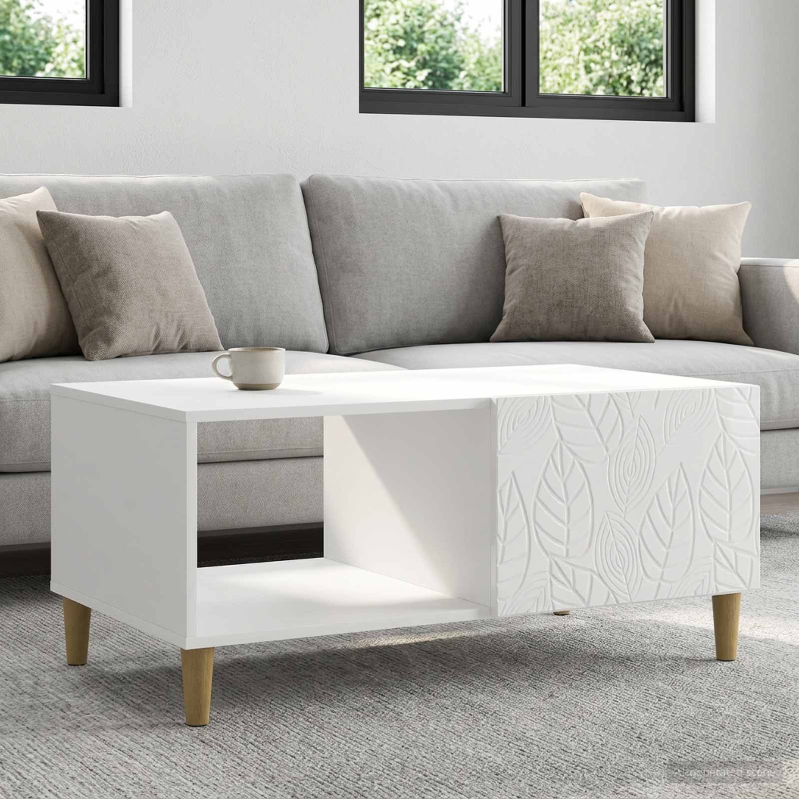 Salontafel Hoogglans Wit 90 x 50 x 40 cm Bewerkt hout is nu te koop bij PeponiXL, paradijselijk wonen!