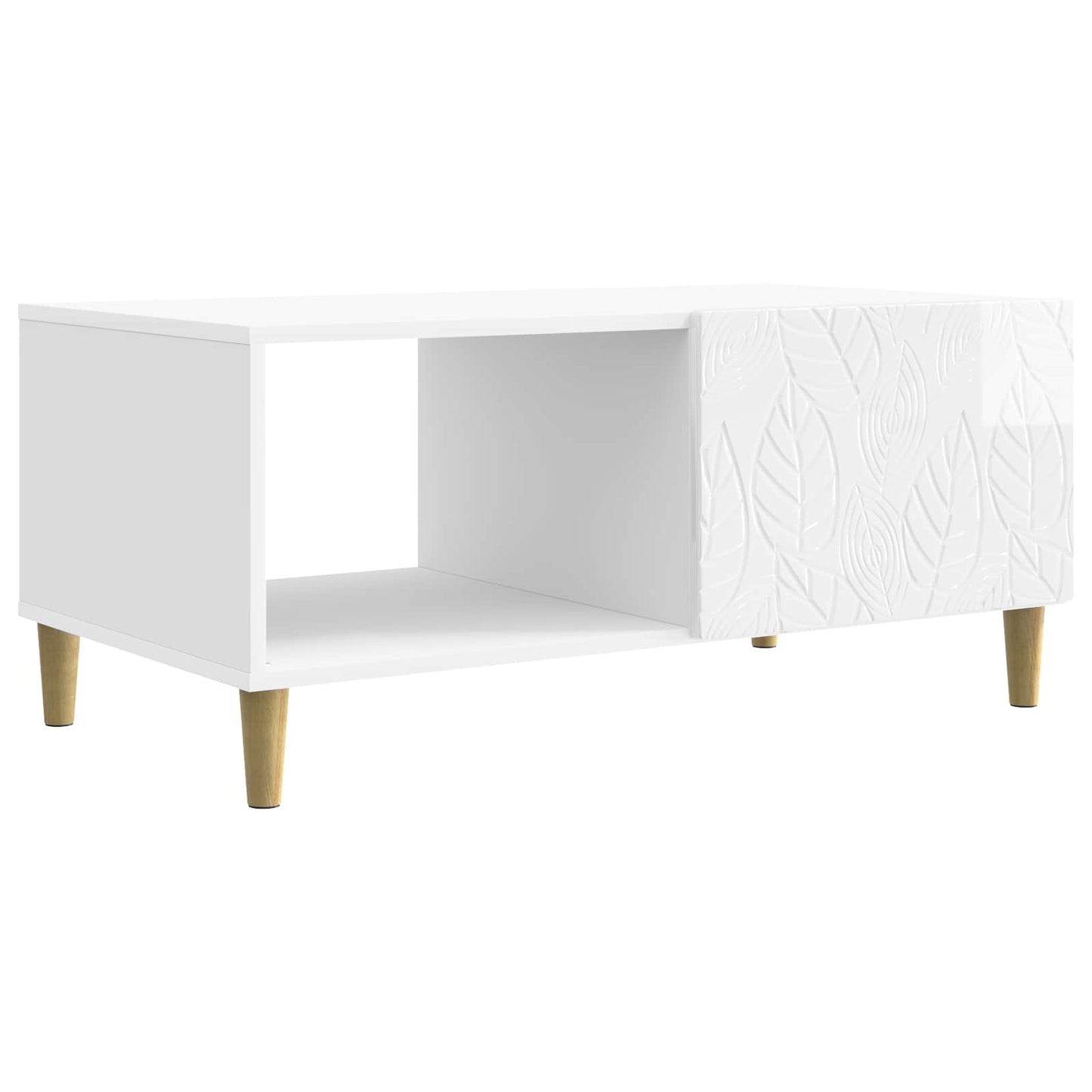 Salontafel Hoogglans Wit 90 x 50 x 40 cm Bewerkt hout is nu te koop bij PeponiXL, paradijselijk wonen!