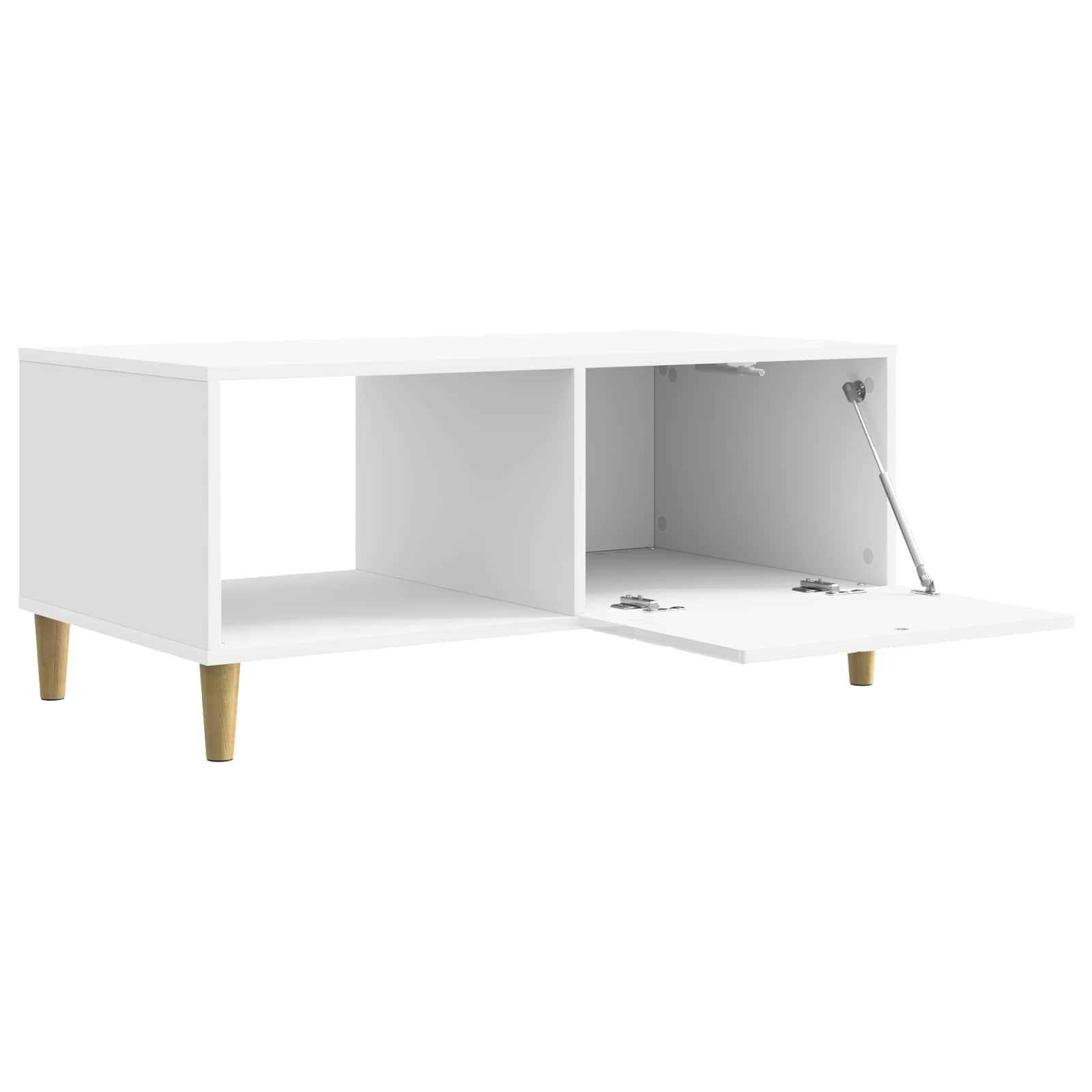 Salontafel Hoogglans Wit 90 x 50 x 40 cm Bewerkt hout is nu te koop bij PeponiXL, paradijselijk wonen!