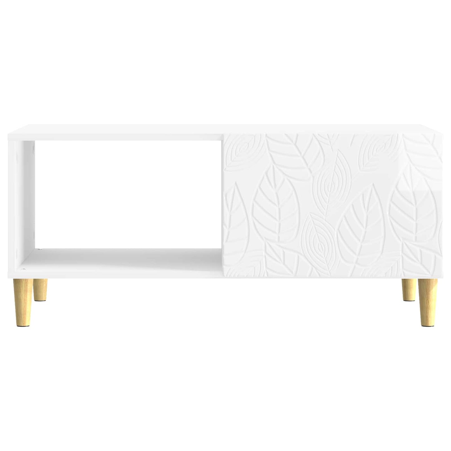 Salontafel Hoogglans Wit 90 x 50 x 40 cm Bewerkt hout is nu te koop bij PeponiXL, paradijselijk wonen!