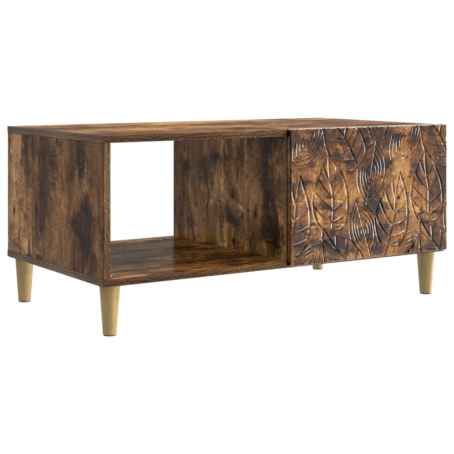 Salontafel Gerookt eiken 90 x 50 x 40 cm Bewerkt hout is nu te koop bij PeponiXL, paradijselijk wonen!