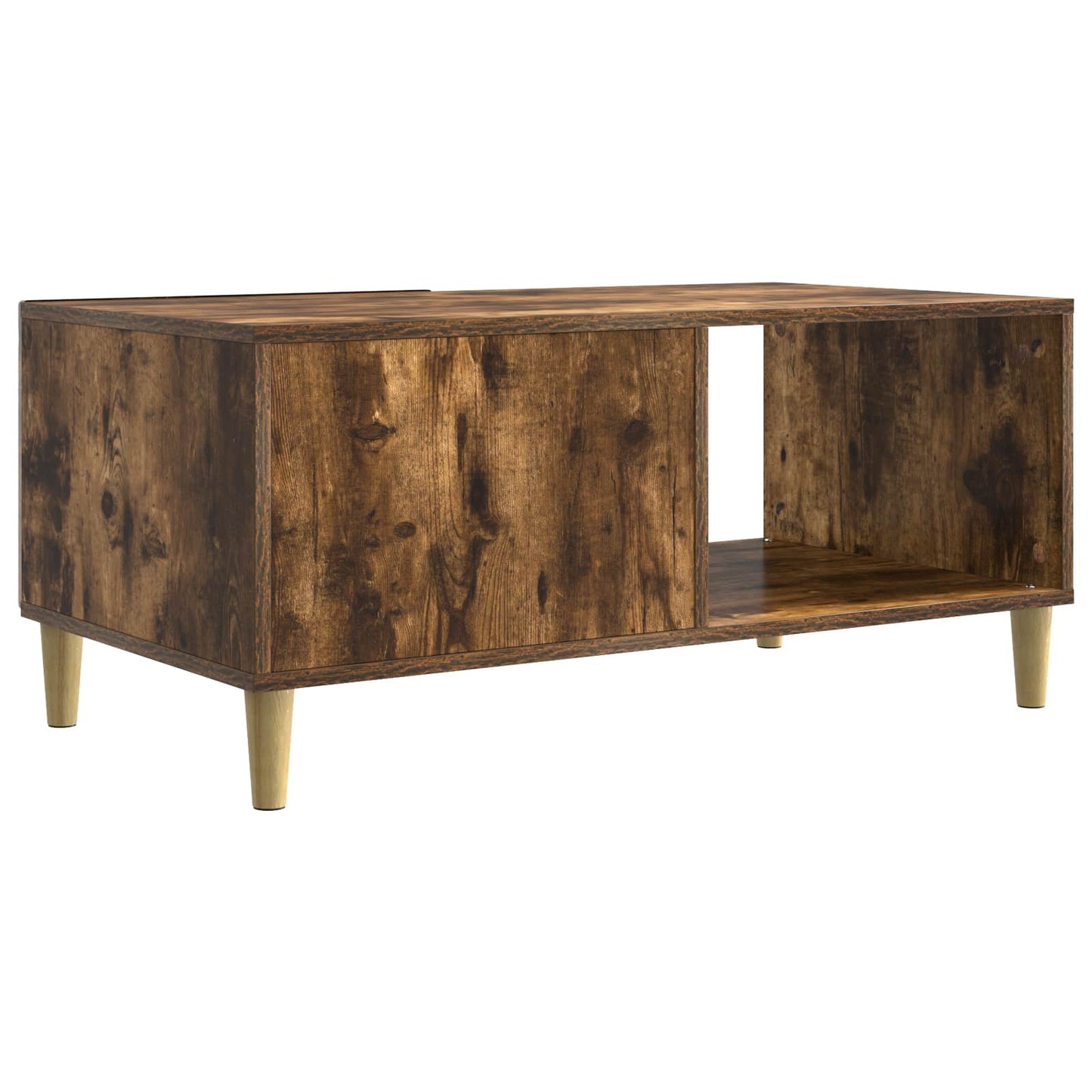 Salontafel Gerookt eiken 90 x 50 x 40 cm Bewerkt hout is nu te koop bij PeponiXL, paradijselijk wonen!