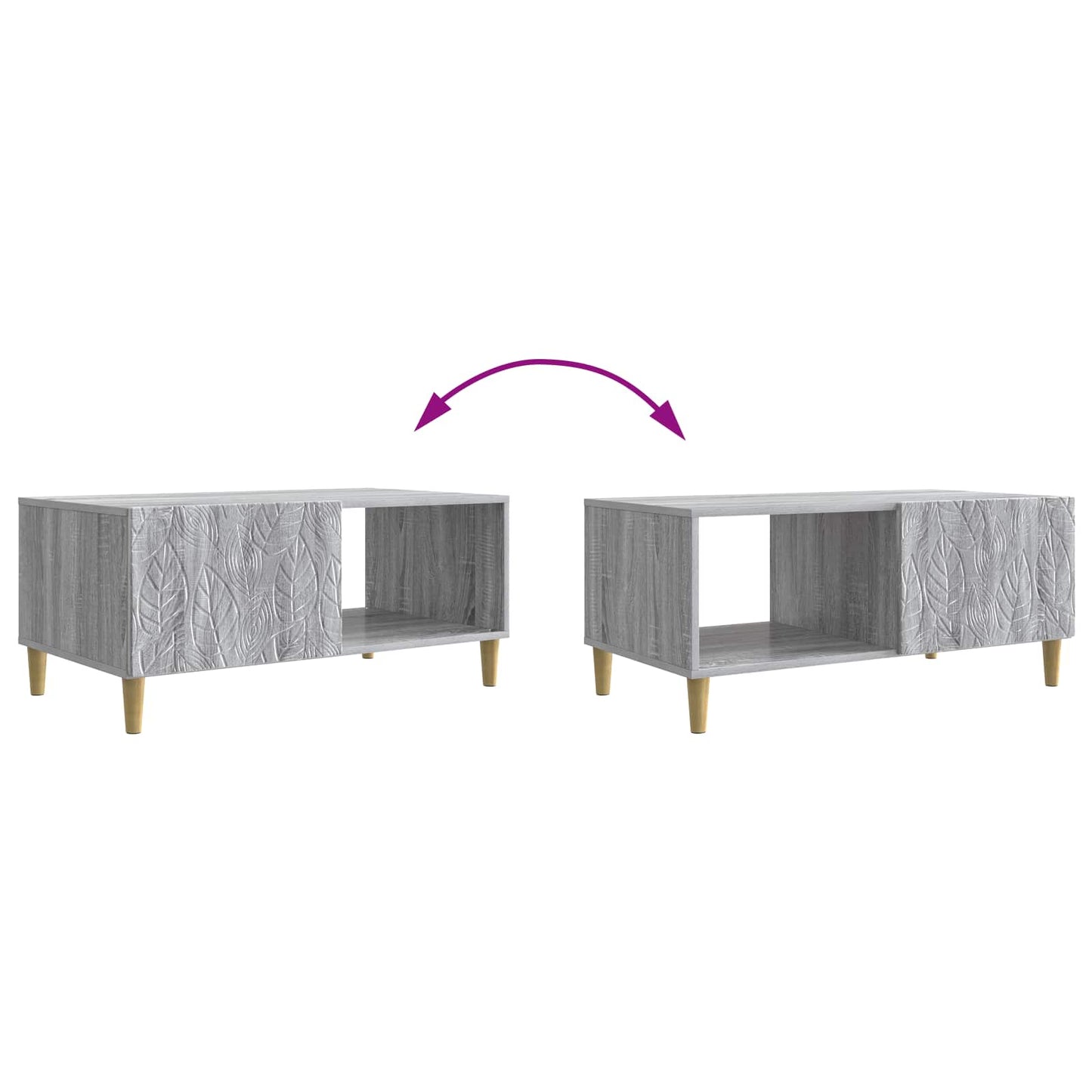 Salontafel Grijs Sonoma 90 x 50 x 40 cm Bewerkt hout is nu te koop bij PeponiXL, paradijselijk wonen!
