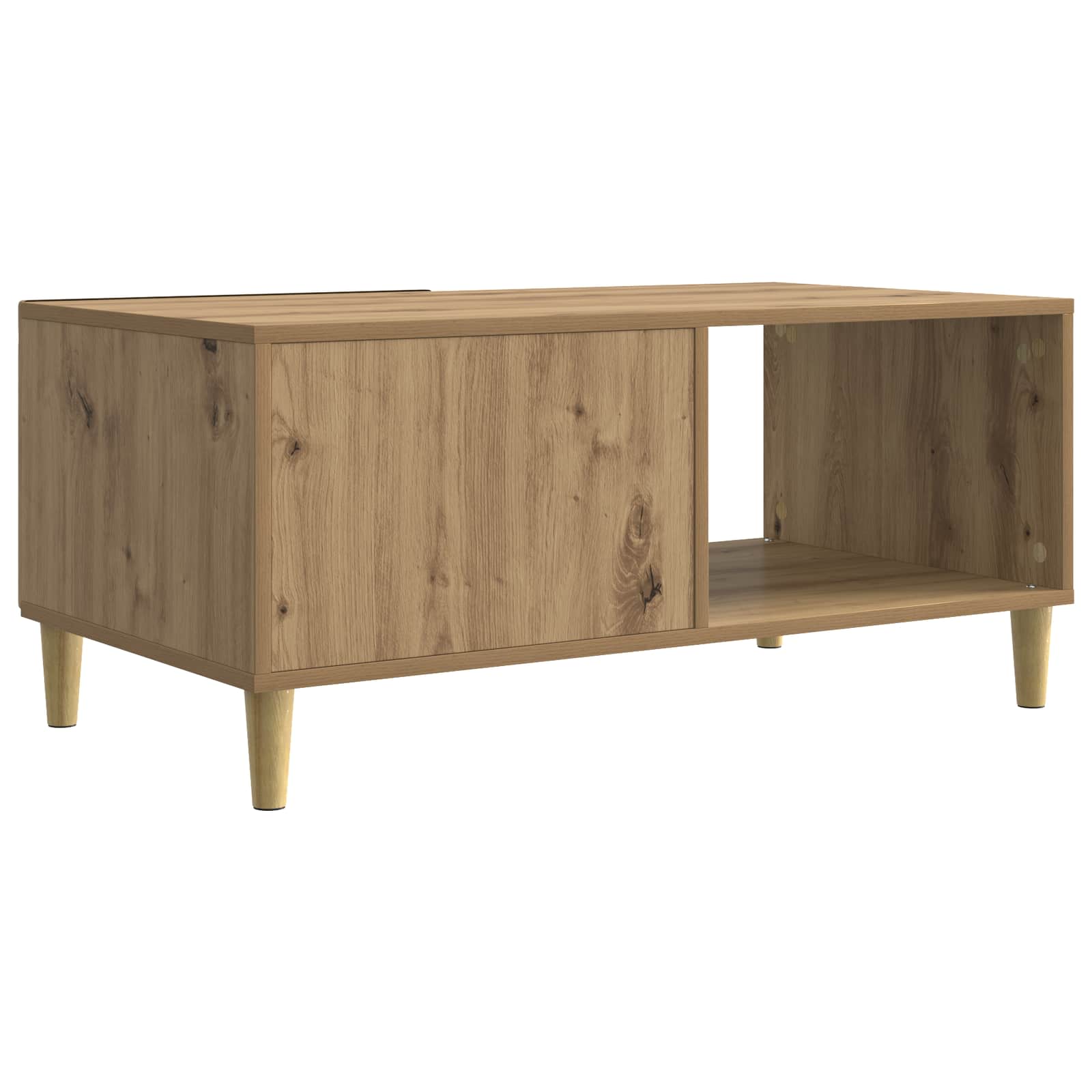Salontafel Artisanaal eiken 90 x 50 x 40 cm Bewerkt hout is nu te koop bij PeponiXL, paradijselijk wonen!