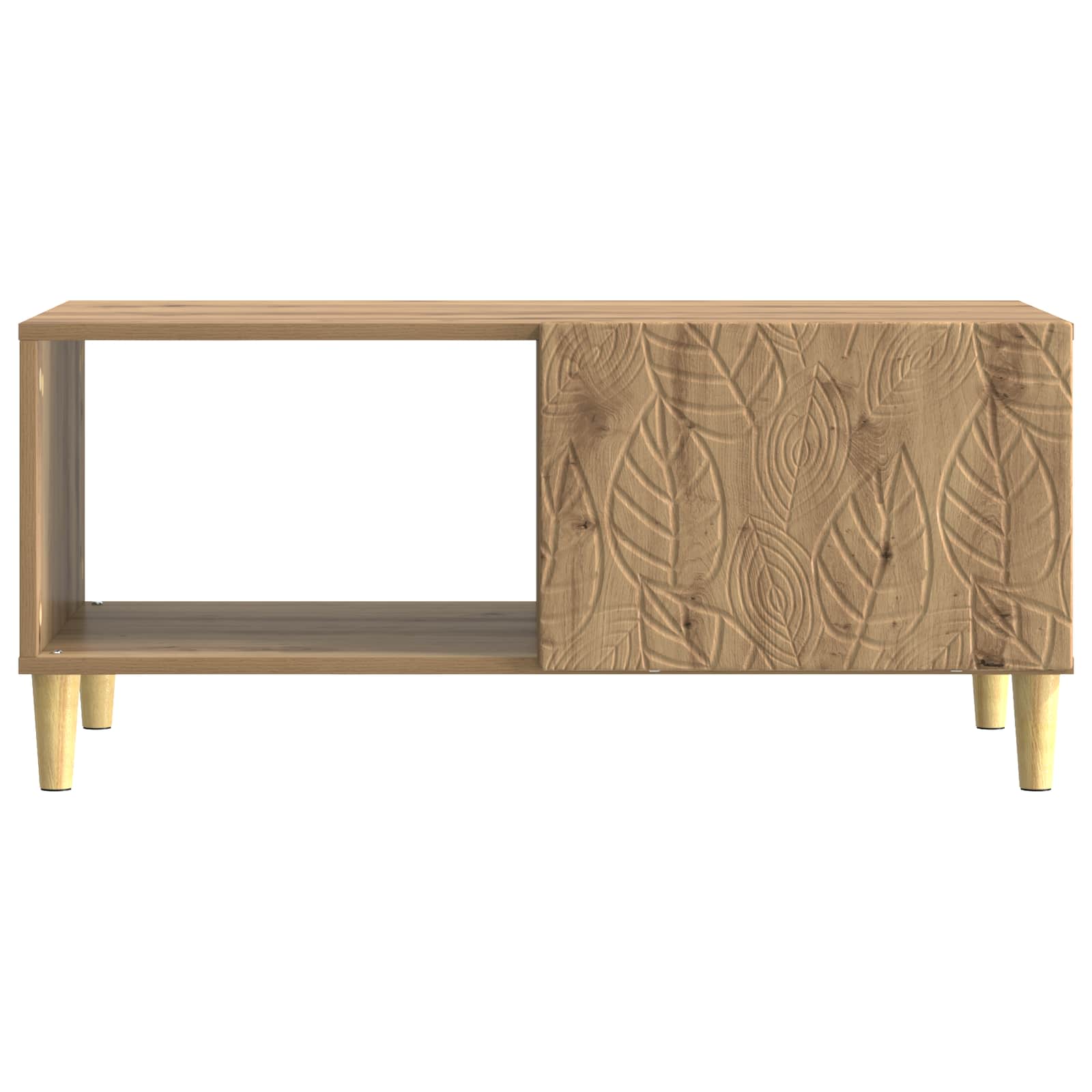Salontafel Artisanaal eiken 90 x 50 x 40 cm Bewerkt hout is nu te koop bij PeponiXL, paradijselijk wonen!