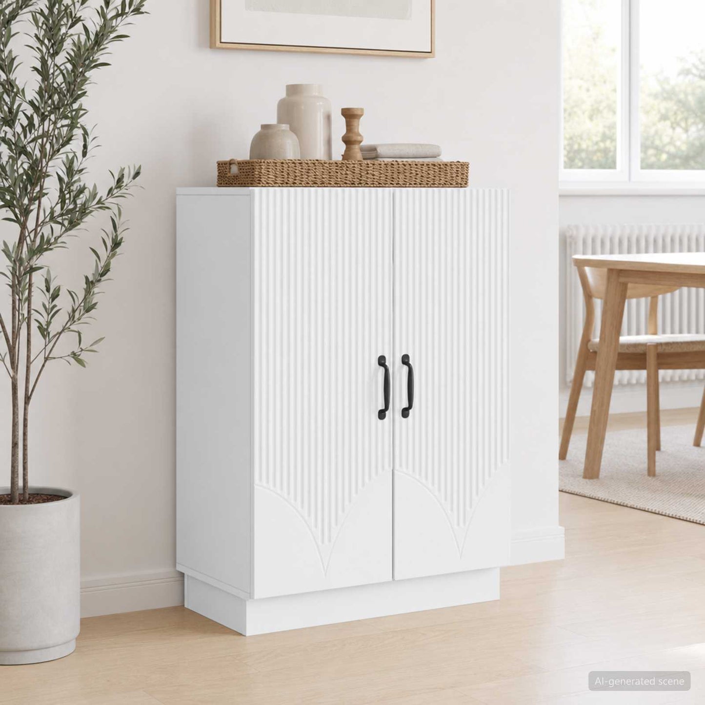 Dressoir Wit 66 x 34,5 x 87 cm Bewerkt hout is nu te koop bij PeponiXL, paradijselijk wonen!