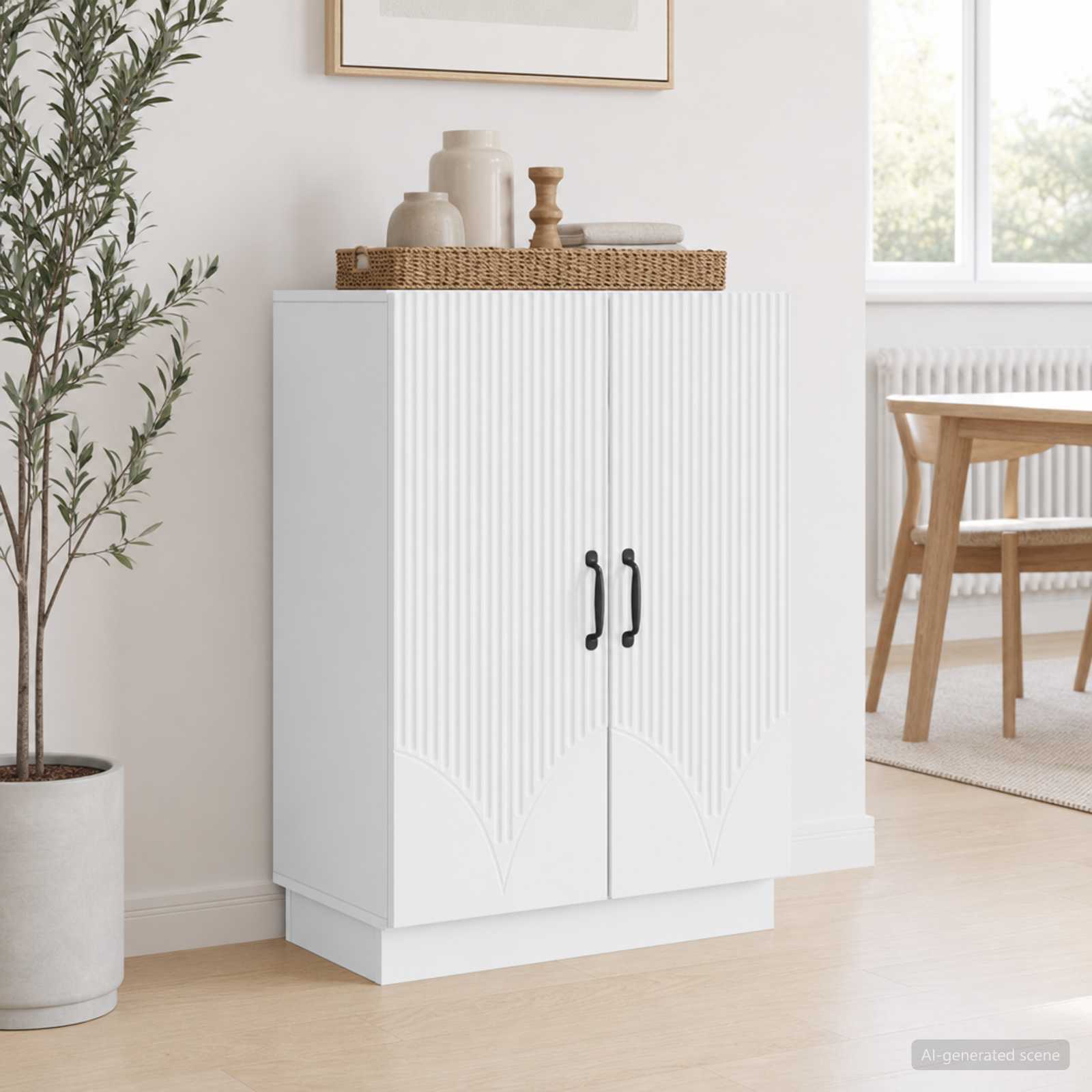 Dressoir Wit 66 x 34,5 x 87 cm Bewerkt hout is nu te koop bij PeponiXL, paradijselijk wonen!
