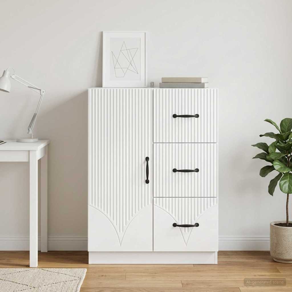 Dressoir Wit 66 x 34,5 x 87 cm Bewerkt hout is nu te koop bij PeponiXL, paradijselijk wonen!