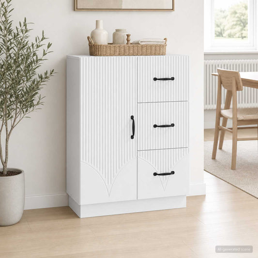 Dressoir Wit 66 x 34,5 x 87 cm Bewerkt hout is nu te koop bij PeponiXL, paradijselijk wonen!