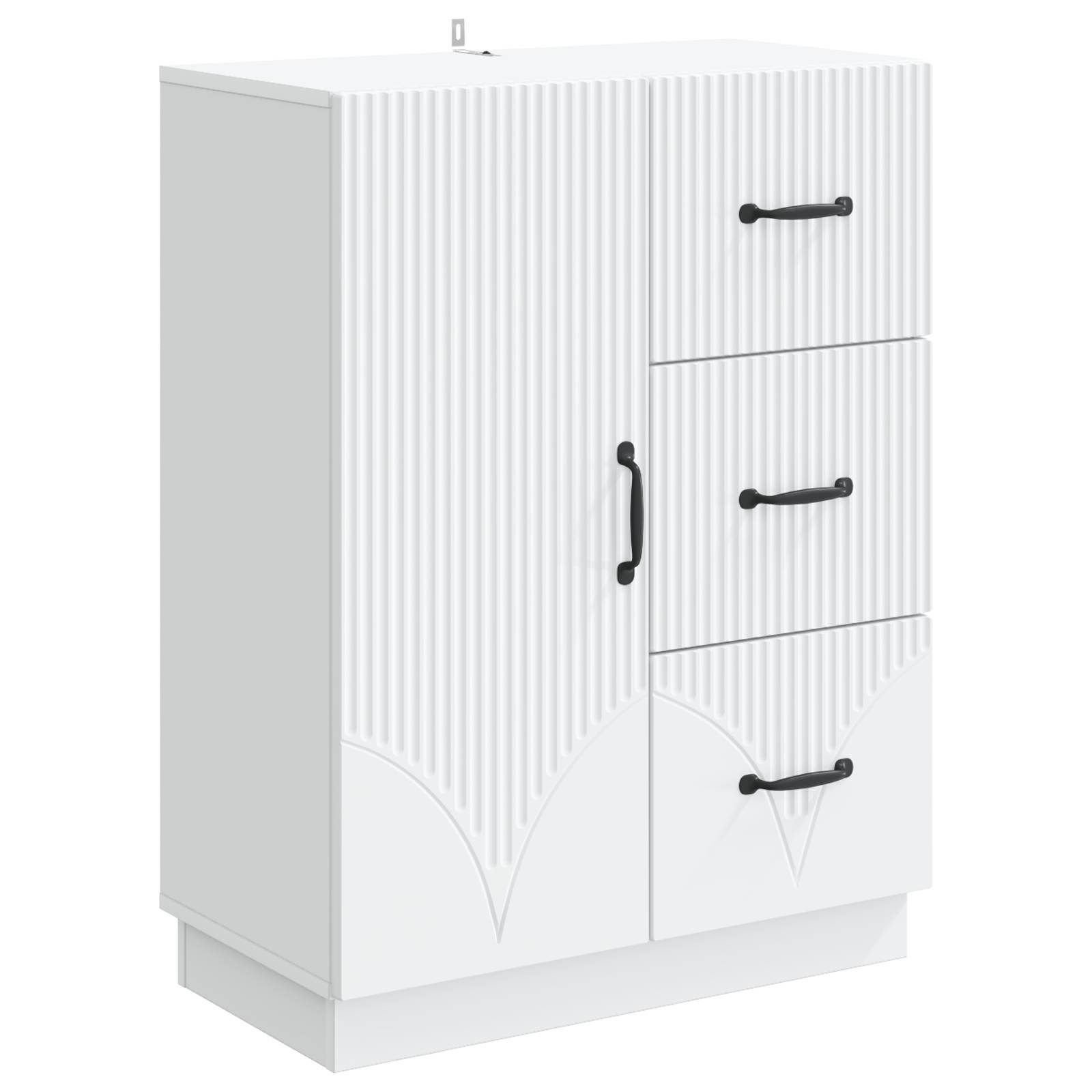 Dressoir Wit 66 x 34,5 x 87 cm Bewerkt hout is nu te koop bij PeponiXL, paradijselijk wonen!