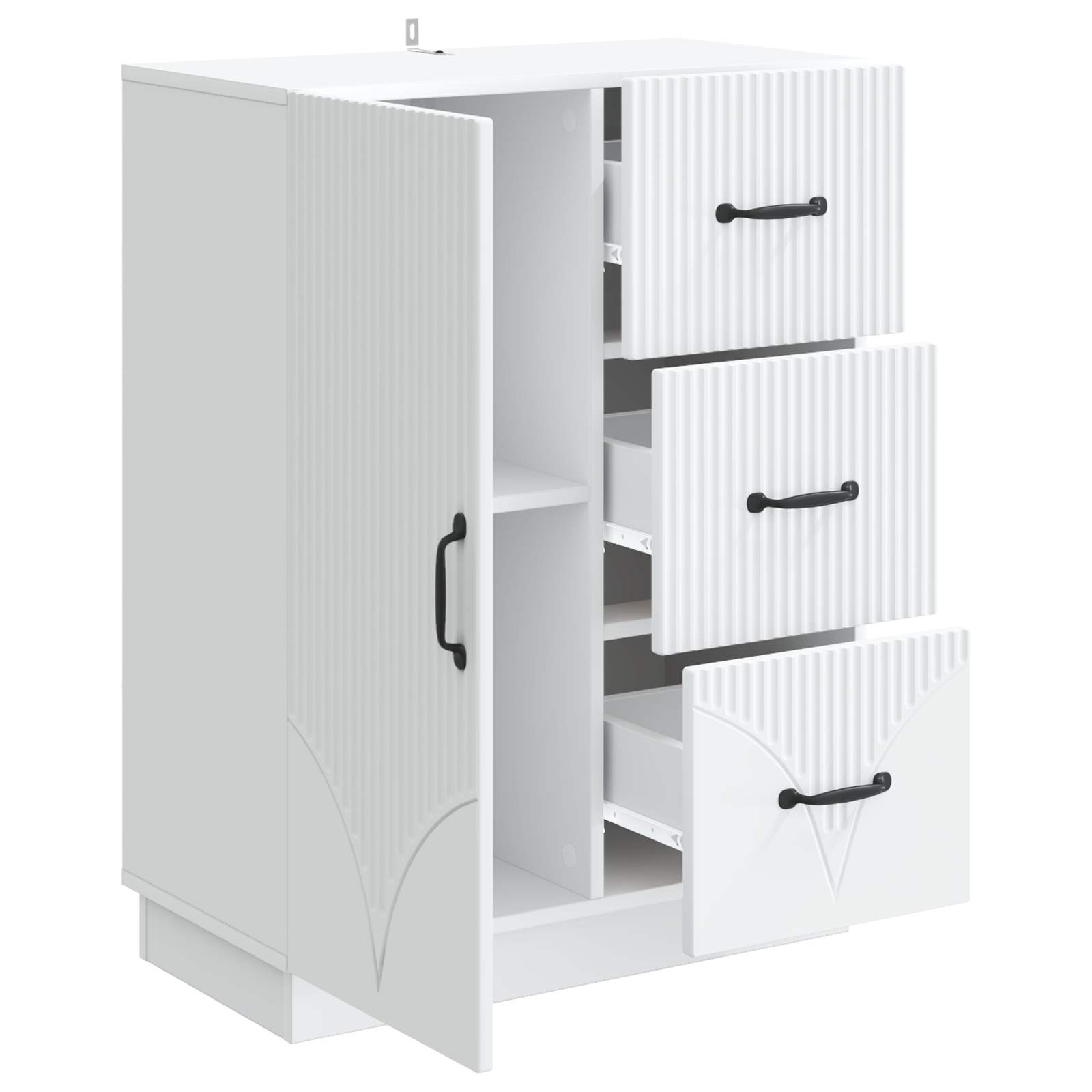 Dressoir Wit 66 x 34,5 x 87 cm Bewerkt hout is nu te koop bij PeponiXL, paradijselijk wonen!