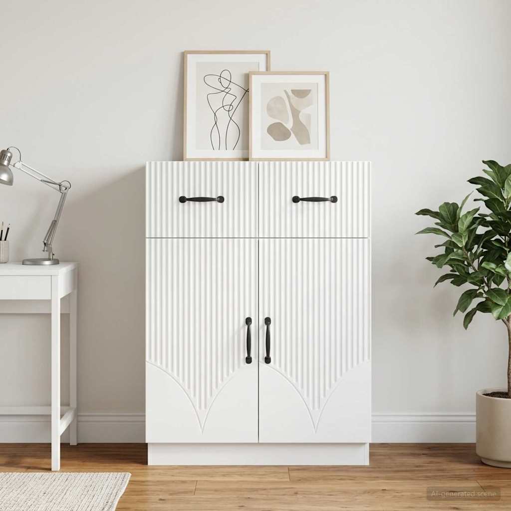 Dressoir Wit 66 x 34,5 x 87 cm Bewerkt hout is nu te koop bij PeponiXL, paradijselijk wonen!