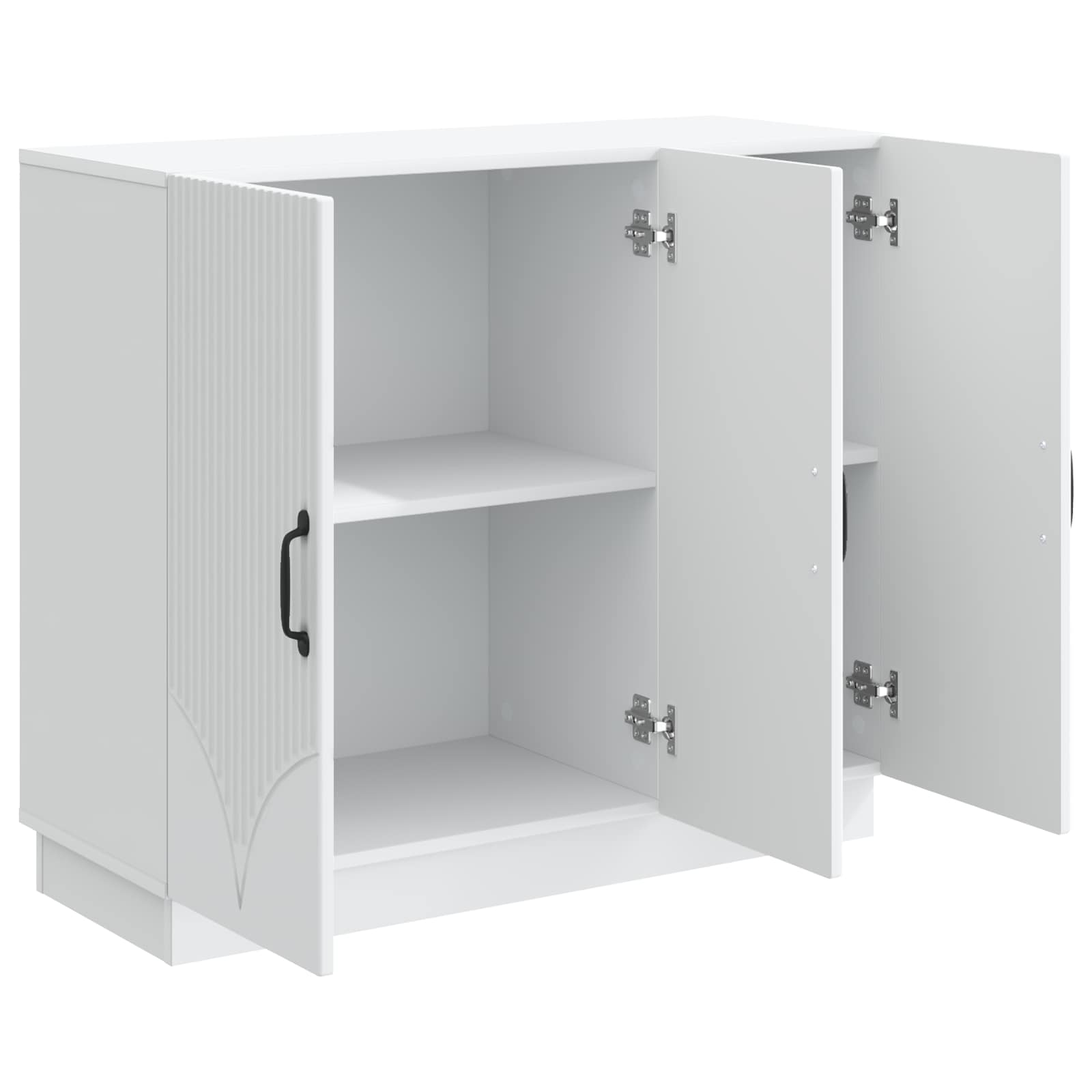 Dressoir Wit 89 x 34,5 x 77 cm Bewerkt hout is nu te koop bij PeponiXL, paradijselijk wonen!