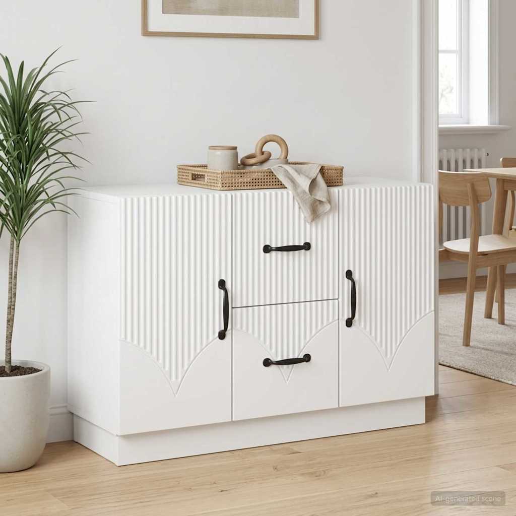 Dressoir Wit 89 x 34,5 x 57 cm Bewerkt hout is nu te koop bij PeponiXL, paradijselijk wonen!