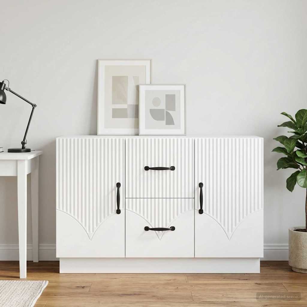 Dressoir Wit 89 x 34,5 x 57 cm Bewerkt hout is nu te koop bij PeponiXL, paradijselijk wonen!