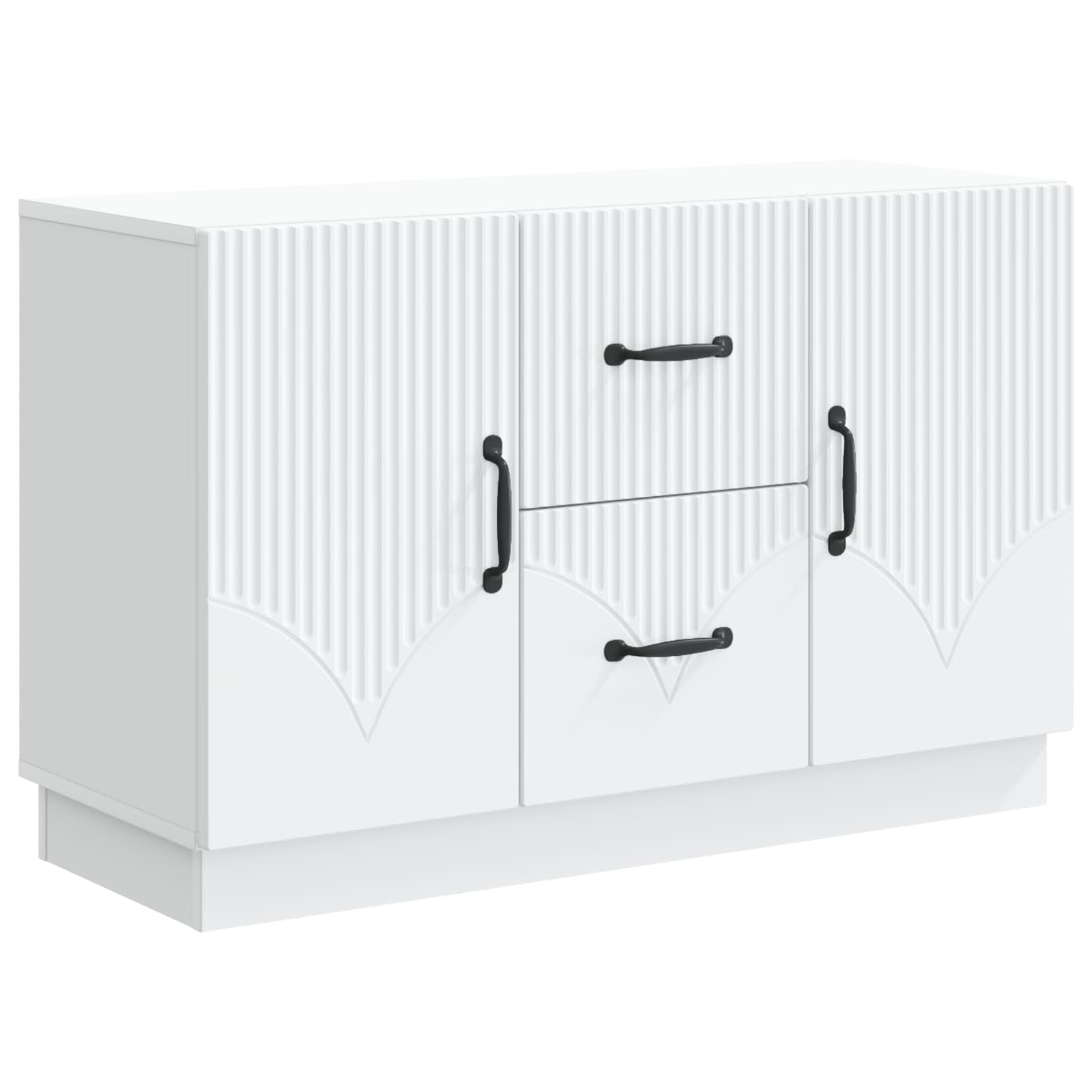 Dressoir Wit 89 x 34,5 x 57 cm Bewerkt hout is nu te koop bij PeponiXL, paradijselijk wonen!