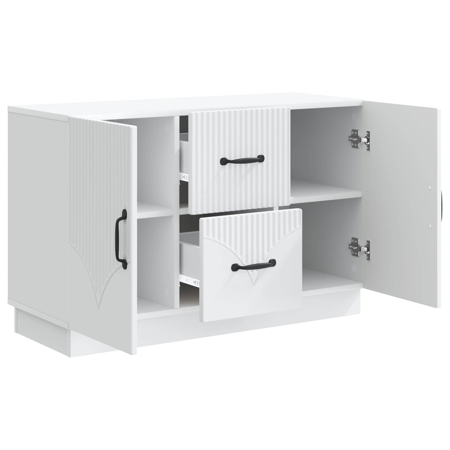 Dressoir Wit 89 x 34,5 x 57 cm Bewerkt hout is nu te koop bij PeponiXL, paradijselijk wonen!