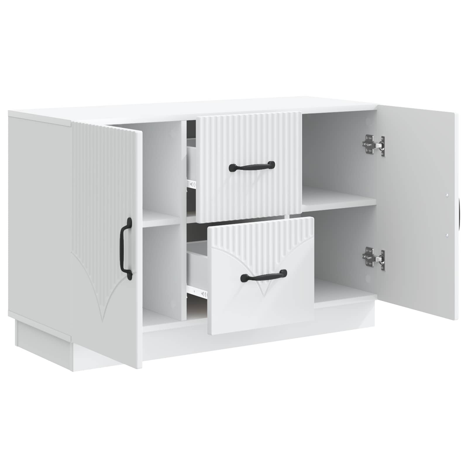 Dressoir Wit 89 x 34,5 x 57 cm Bewerkt hout is nu te koop bij PeponiXL, paradijselijk wonen!