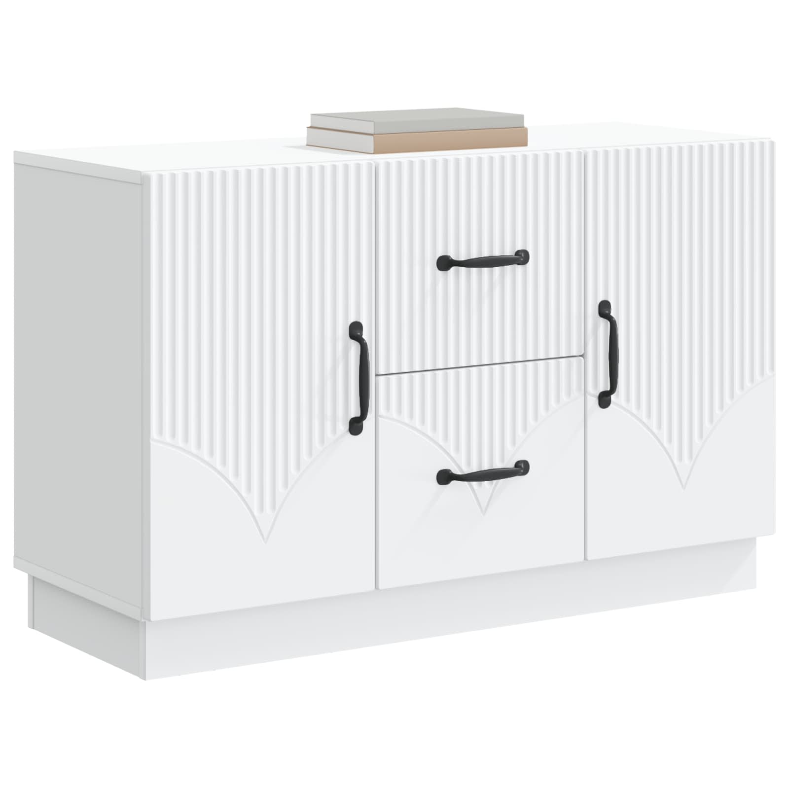 Dressoir Wit 89 x 34,5 x 57 cm Bewerkt hout is nu te koop bij PeponiXL, paradijselijk wonen!