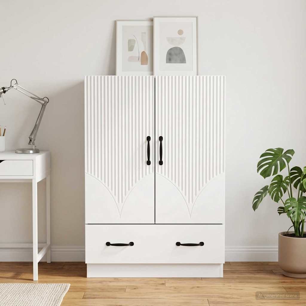 Dressoir Wit 66 x 34,5 x 92 cm Bewerkt hout is nu te koop bij PeponiXL, paradijselijk wonen!